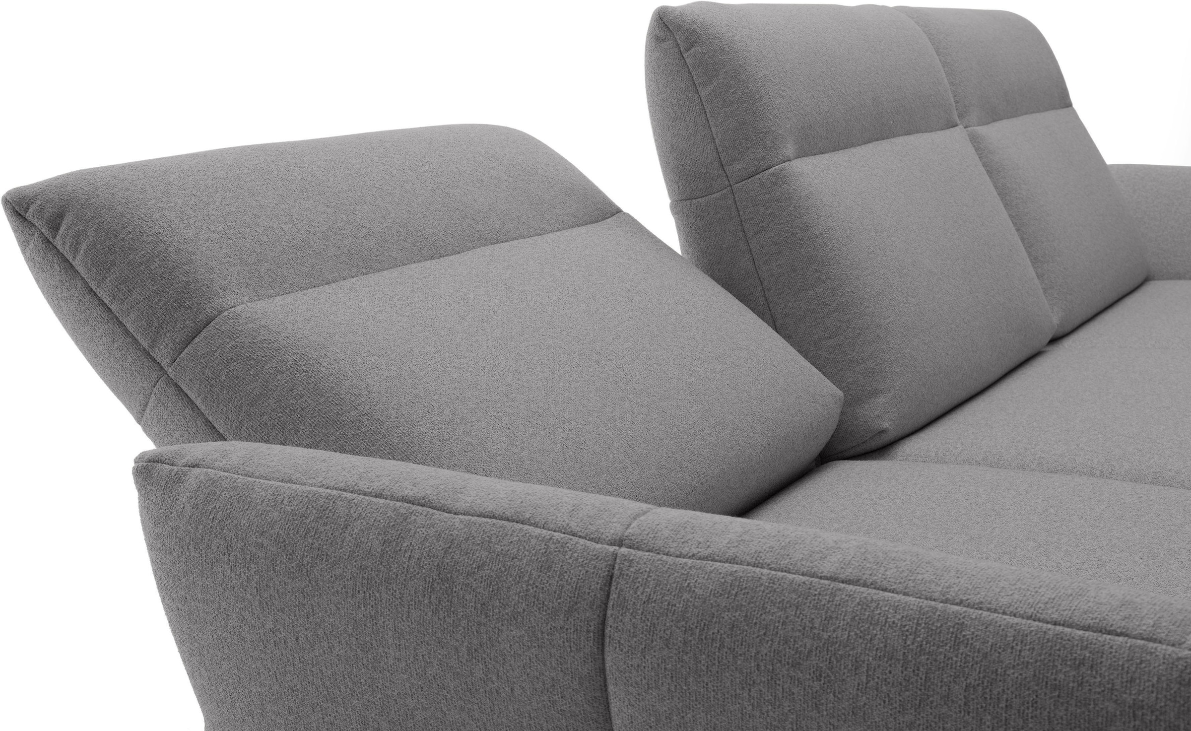 Creation BY ROLF BENZ Canapé d'angle »CR.460 Design-Sofa, verstellbare Rückenlehne, L-Form« Socle en chêne, pieds d'angle en gris ombre, largeur 318 cm