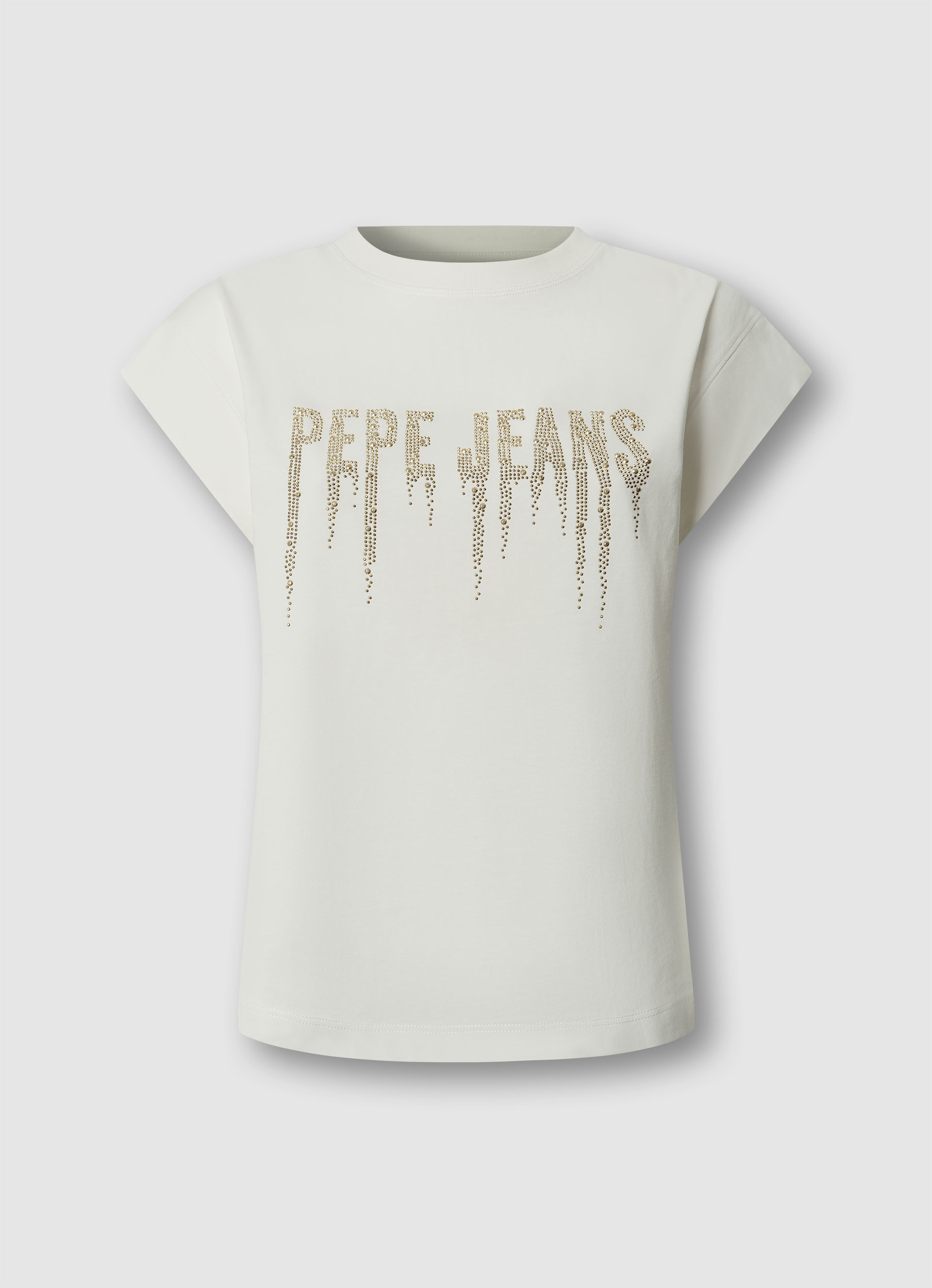 Pepe Jeans Kurzarmshirt »CARINA« mit Nietenbesatz, Rundhals