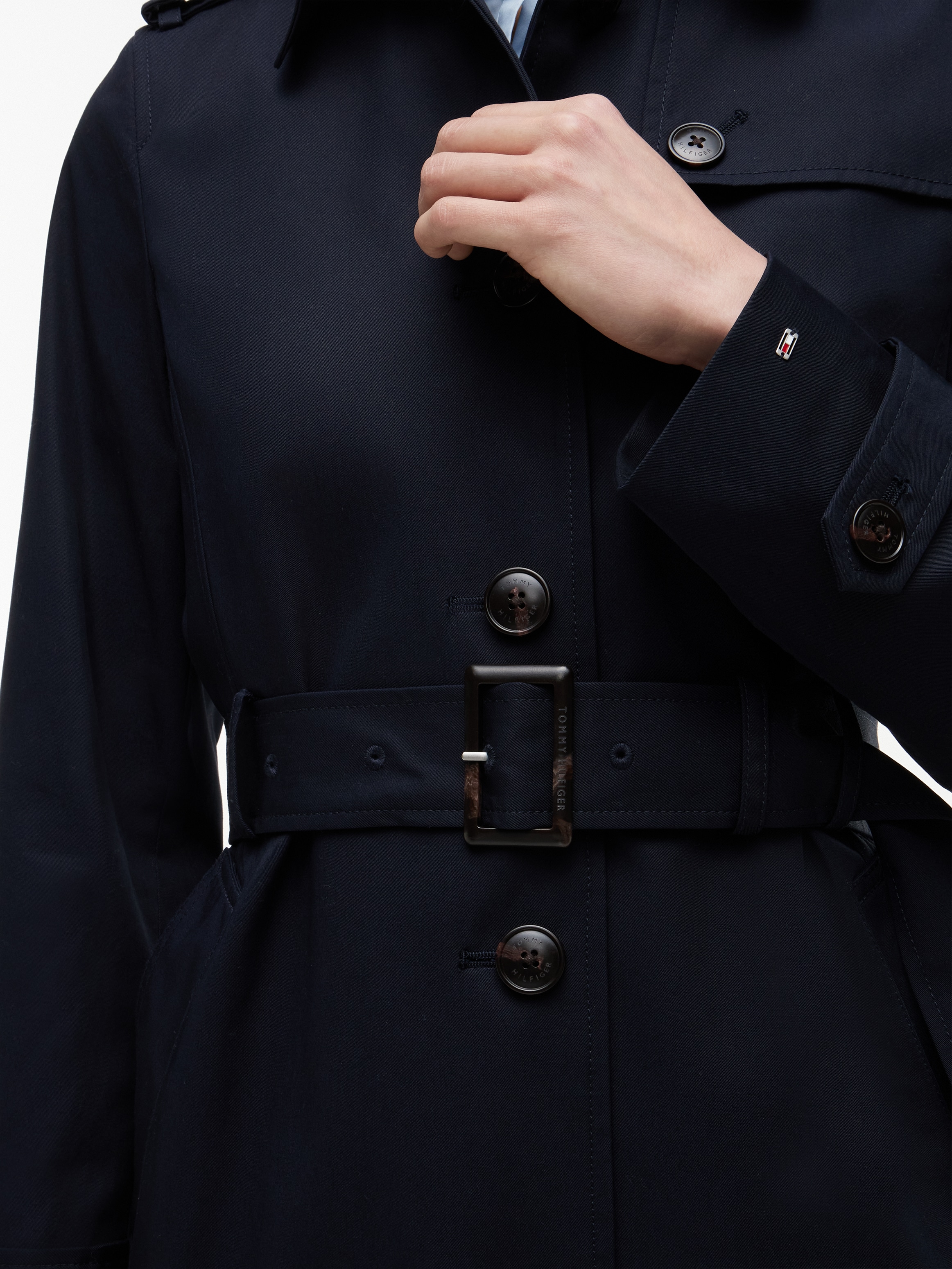 Tommy Hilfiger Veste longue »HERITAGE SINGLE BREASTED TRENCH« avec les détails typiques du trench-coat