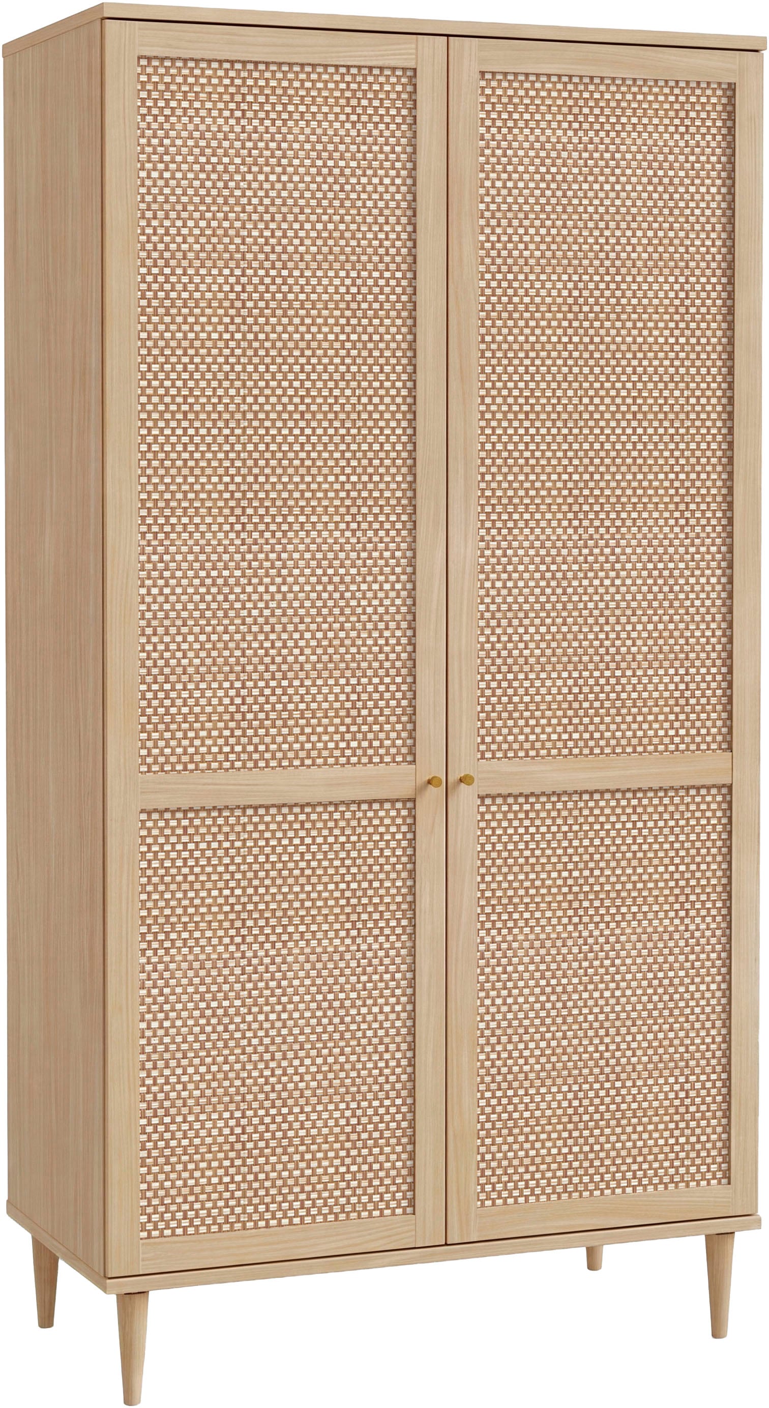 GOODproduct Kleiderschrank »ELLIAN mit Wiener Geflechtoptik, Rattan, Boho Stil, Vintage« Holzfüsse, Metallgriffe, Made in EU, viel Stauraum, FSC® zertifiziert