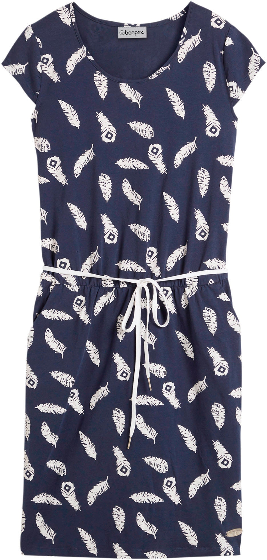 bonprix Robe t-shirt mit elastischen Bündchen in der Taille, Loose Fit, mit Kurzarm