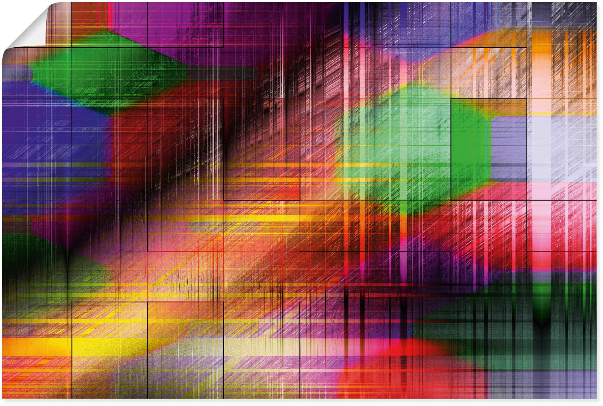 Image of Artland Wandbild »Bunte Linien II«, Muster, (1 St.), in vielen Grössen & Produktarten - Alubild / Outdoorbild für den Aussenbereich, Leinwandbild, Poster, Wandaufkleber / Wandtattoo auch für Badezimmer geeignet bei Ackermann Versand Schweiz