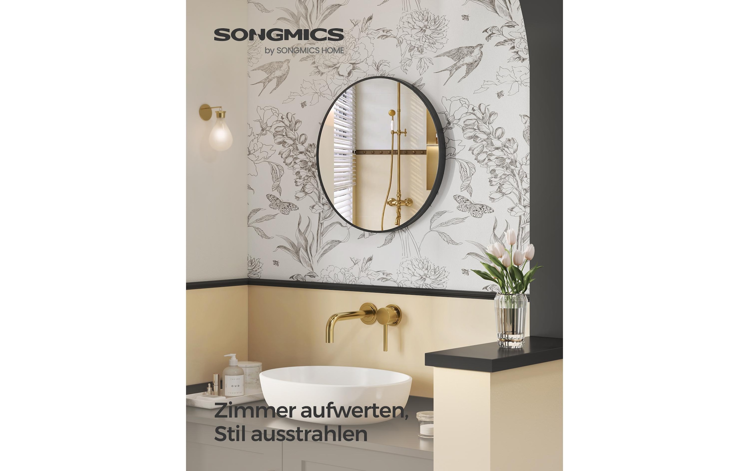 SONGMICS Spiegel »Ø 61 cm Schwarz«