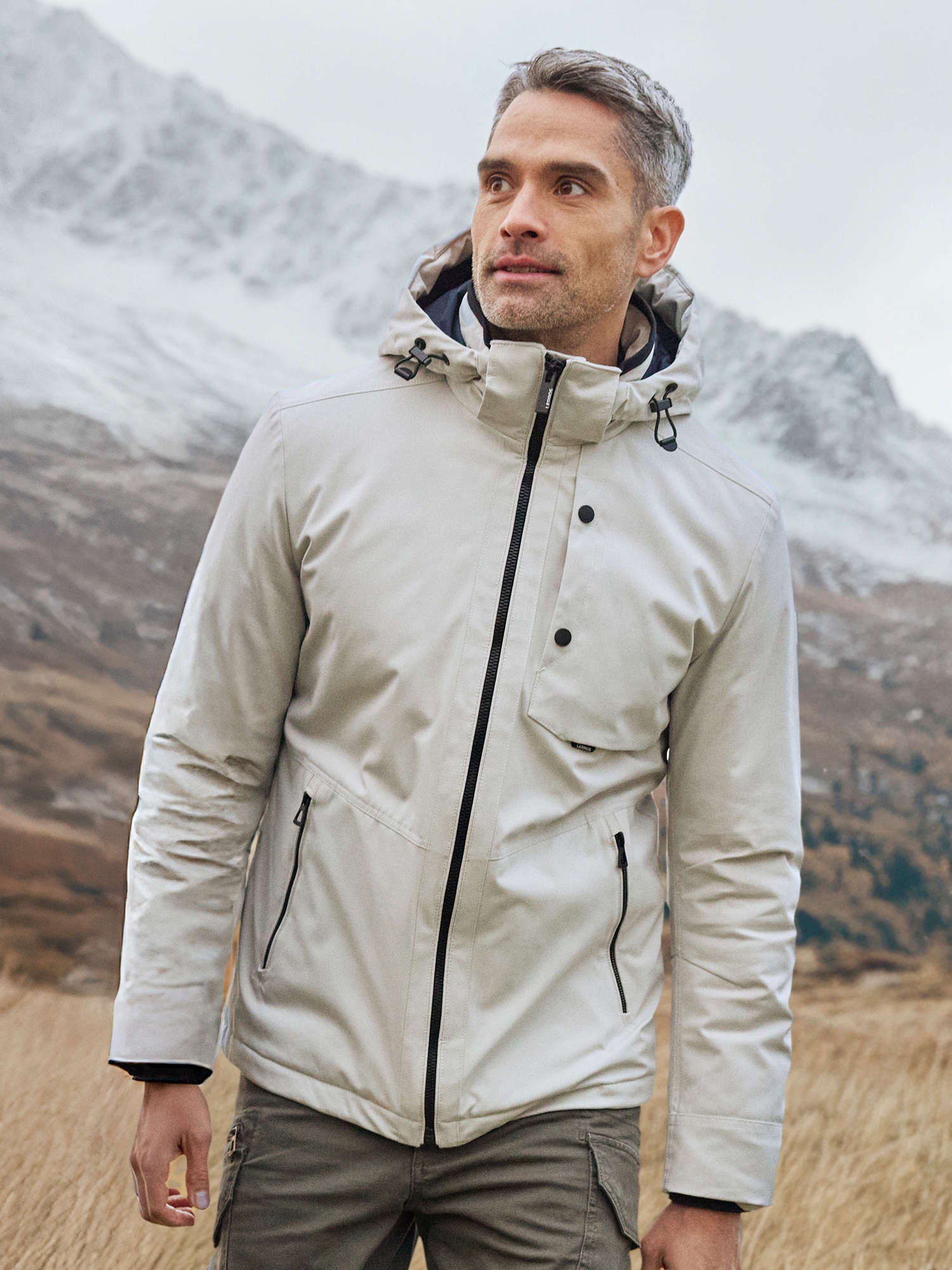 LERROS Veste d'extérieur »Herren Blouson in Stukturoptik« mit Kapuze