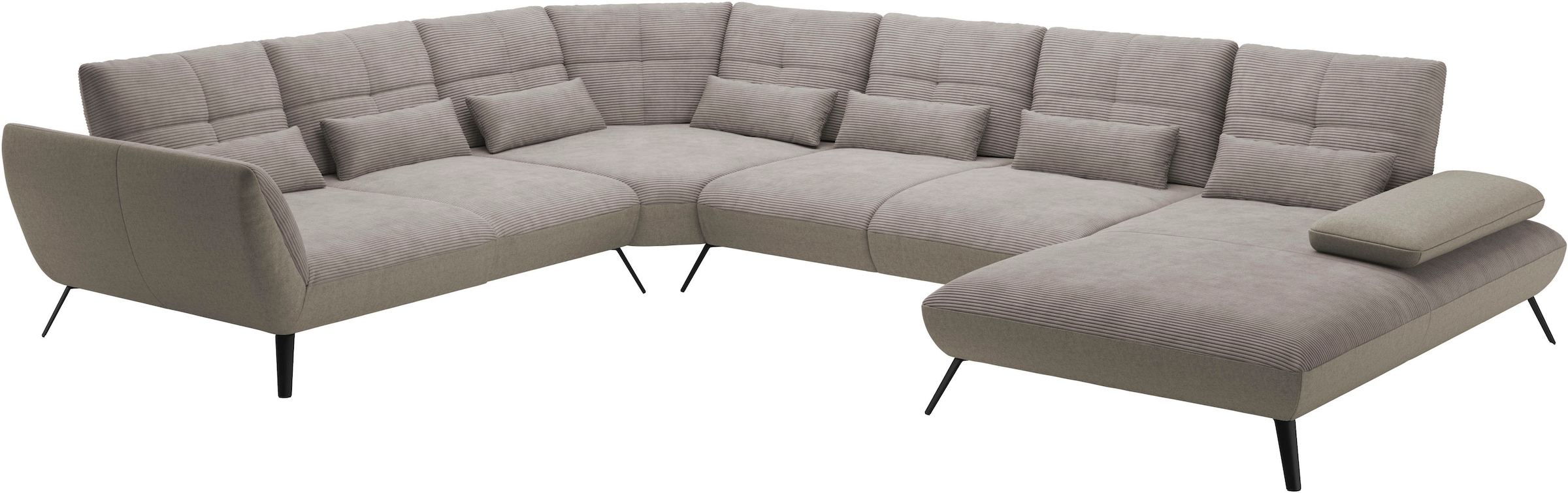 Places of Style Wohnlandschaft »Mikado U-Form«, inkl. Sitztiefenverstellung und Armteilverstellung