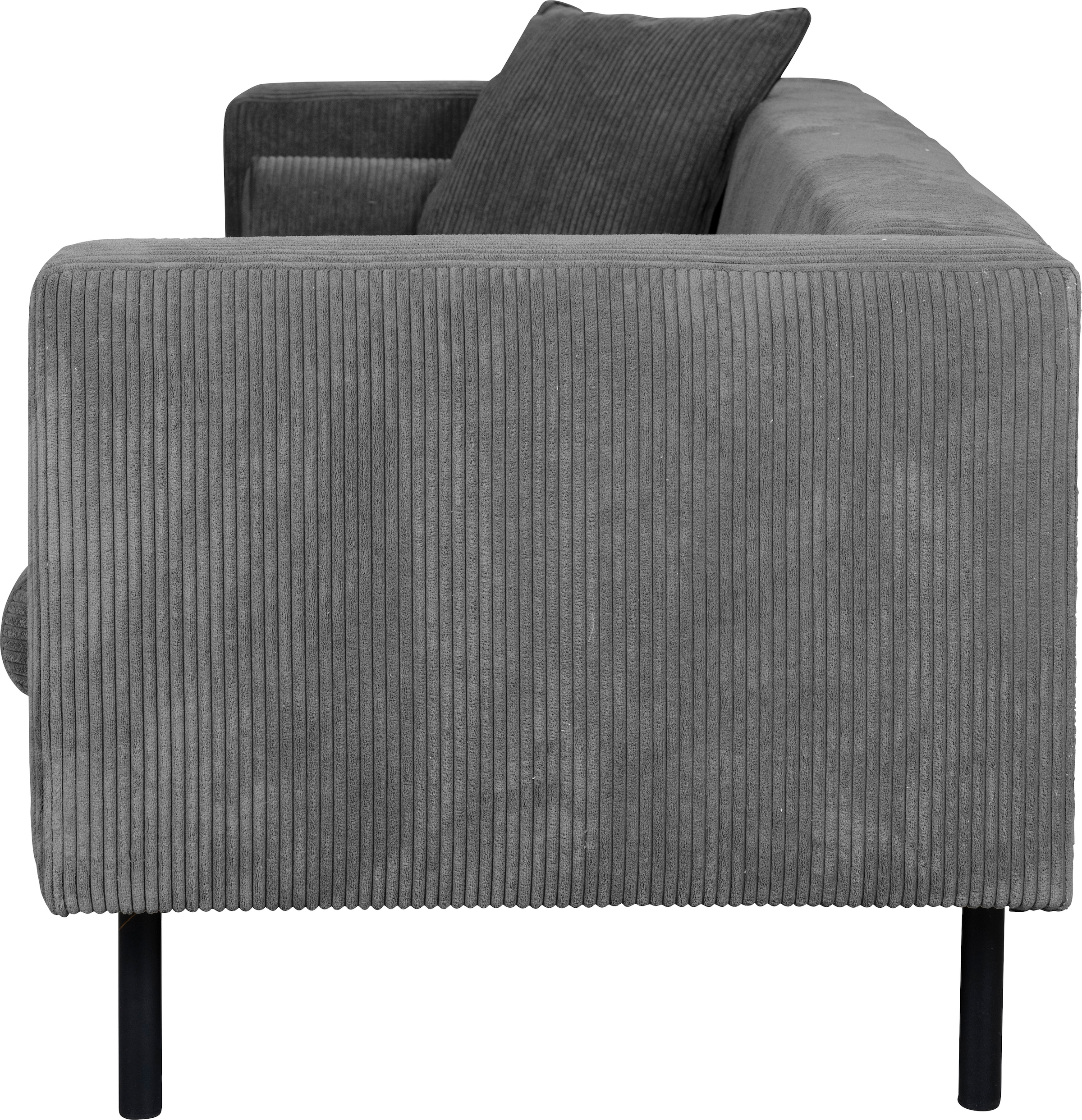 Home affaire 3-Sitzer »Lillibeth Designsofa mit Wellenunterfederung, Masse B/T/H: 218/74/83 cm« Zierkissen als Wendekissen, Bezug Samtoptik oder Cord