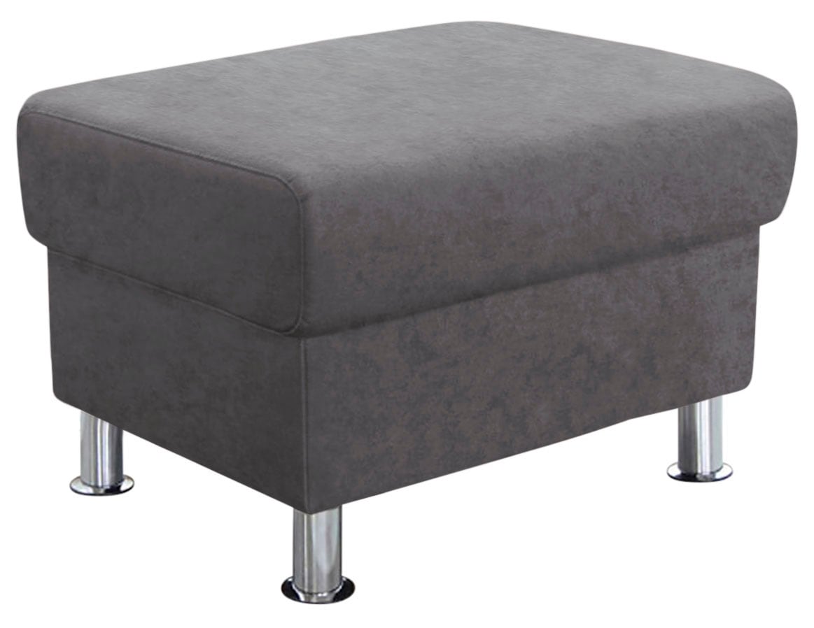 TRENDMANUFAKTUR Hocker »Rondo, Polsterhocker zur Serie, Breite 67 cm, Füsse chromfarben« Fusshocker wahlweise mit Federkern, in verschiedenen Bezügen bestellbar