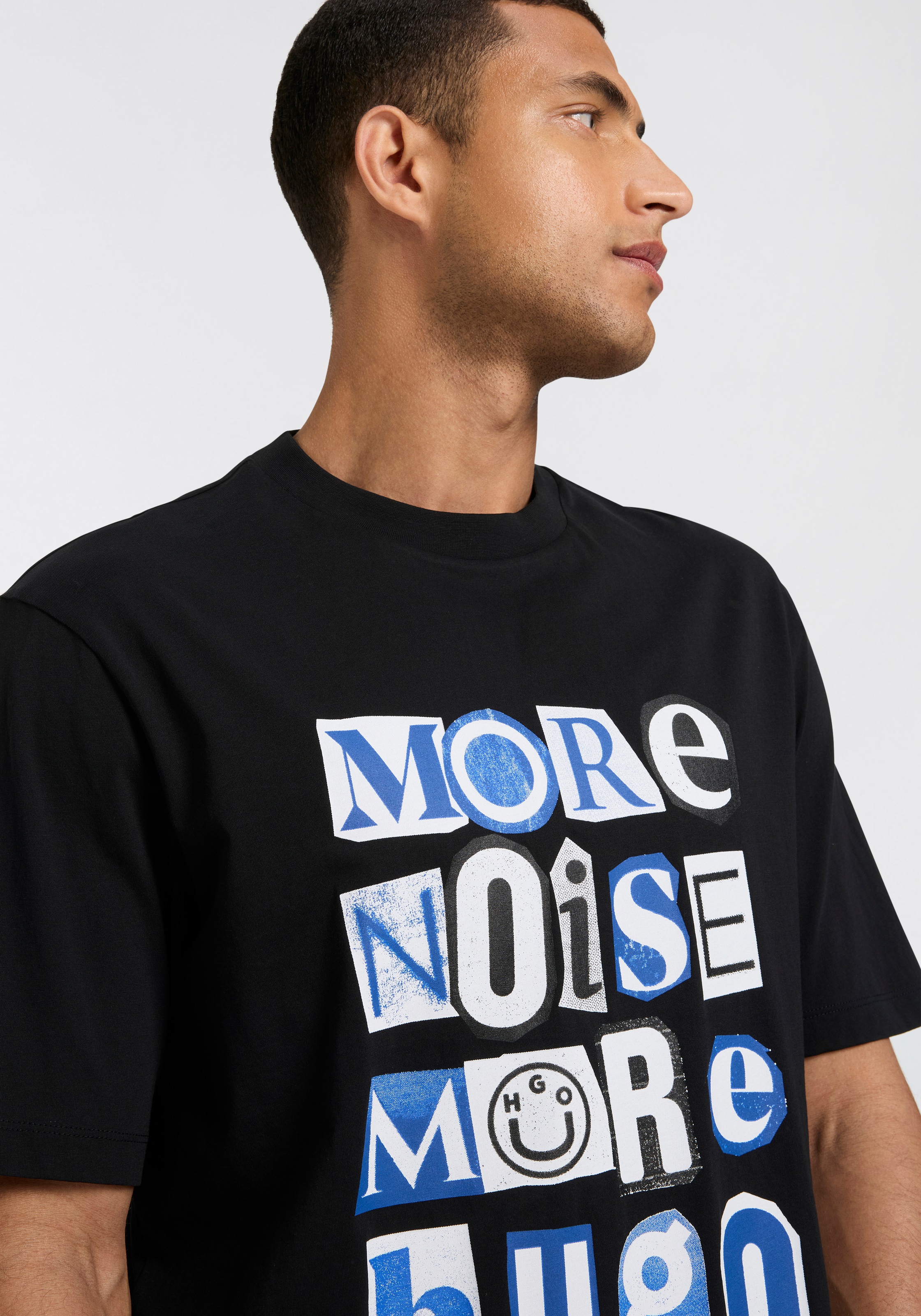 HUGO Blue T-Shirt »Notix«, mit grossem Druck
