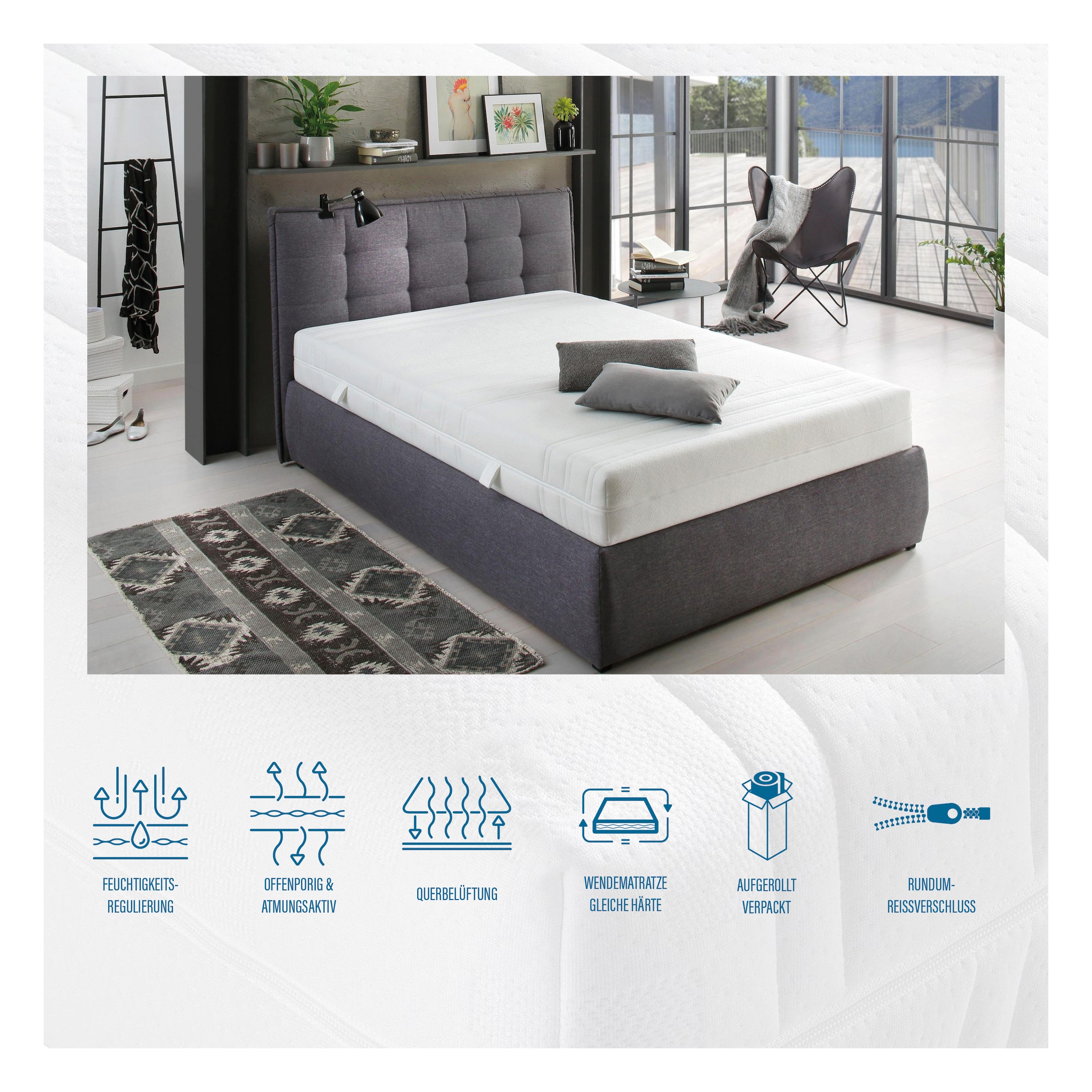 Beco Taschenfederkernmatratze »BodyMax« 22 cm hoch 480 Federn 1 Stk. tlg. komfortable Matratze in 90x200, 140x200 cm und weiteren Grössen