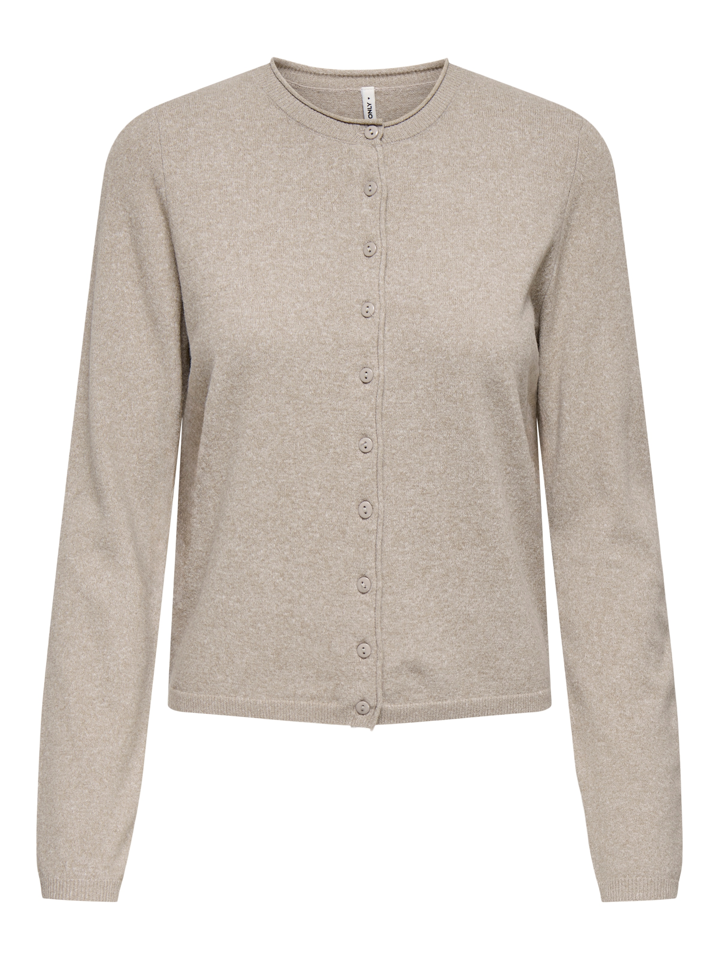 ONLY Strickjacke »ONLLOYAL LIFE LS O-NECK BUT CAR KNT NOOS« gerippte Ärmelbündchen