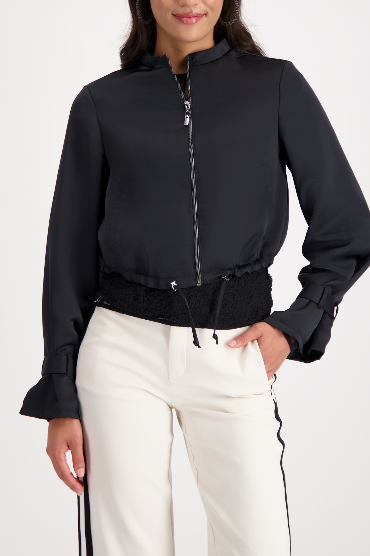 Image of Monari Blouson "Jacke Satinblouson" ohne Kapuze Regular fit mit Stehkragen