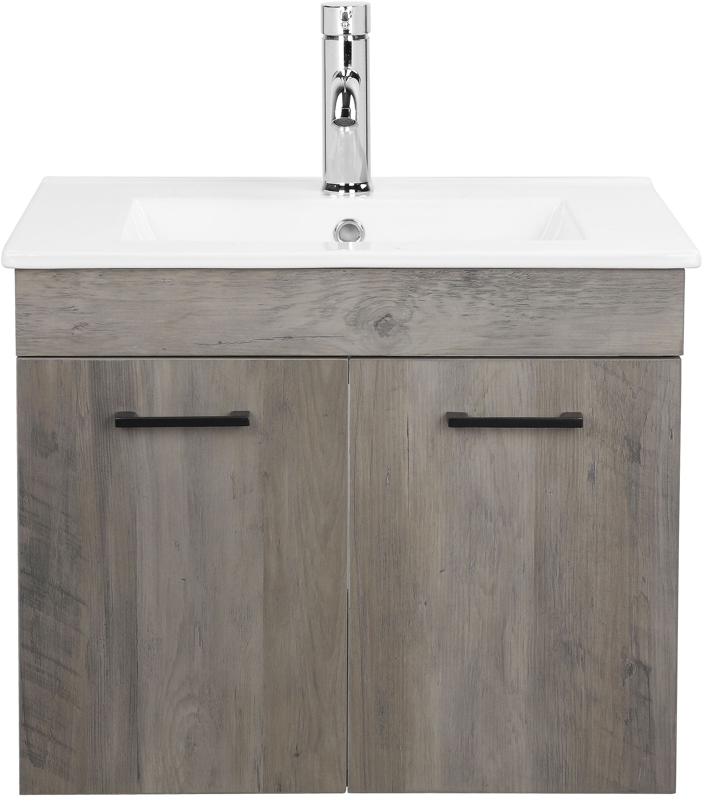 welltime Table de lavage »Florenz, Breite 60cm, 2 Tür, 2 Fächer, MDF-Front« Set, Waschtisch inklusive Waschbecken,  Waschplatz mit 2 Türen,in verschiedenen Farben erhältlich, Badmöbel