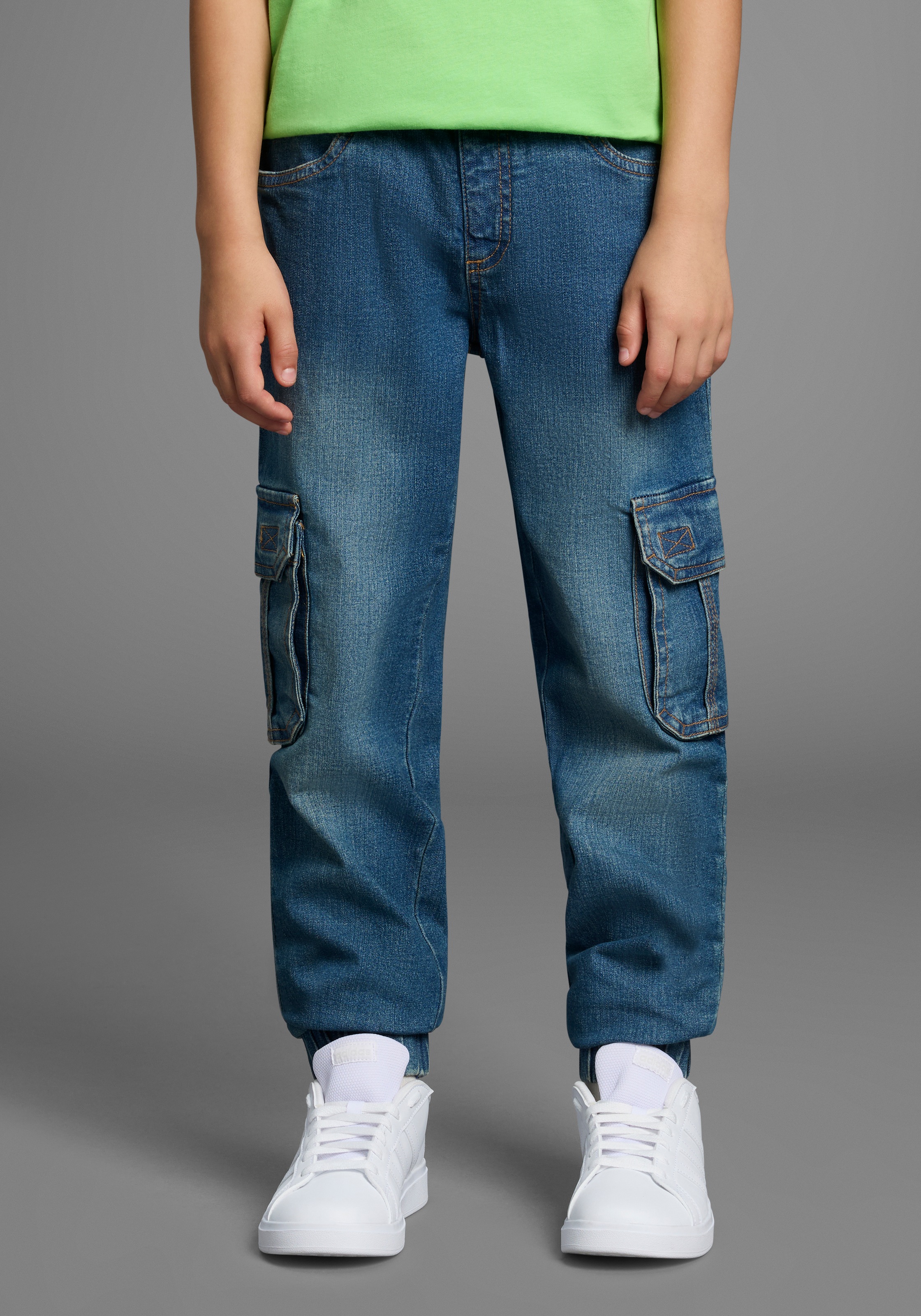 Image of Arizona Cargojeans ", Stretch-Jeans für Jungen" gerades Bein, mit Bindeband und Gummizug, normale Taille