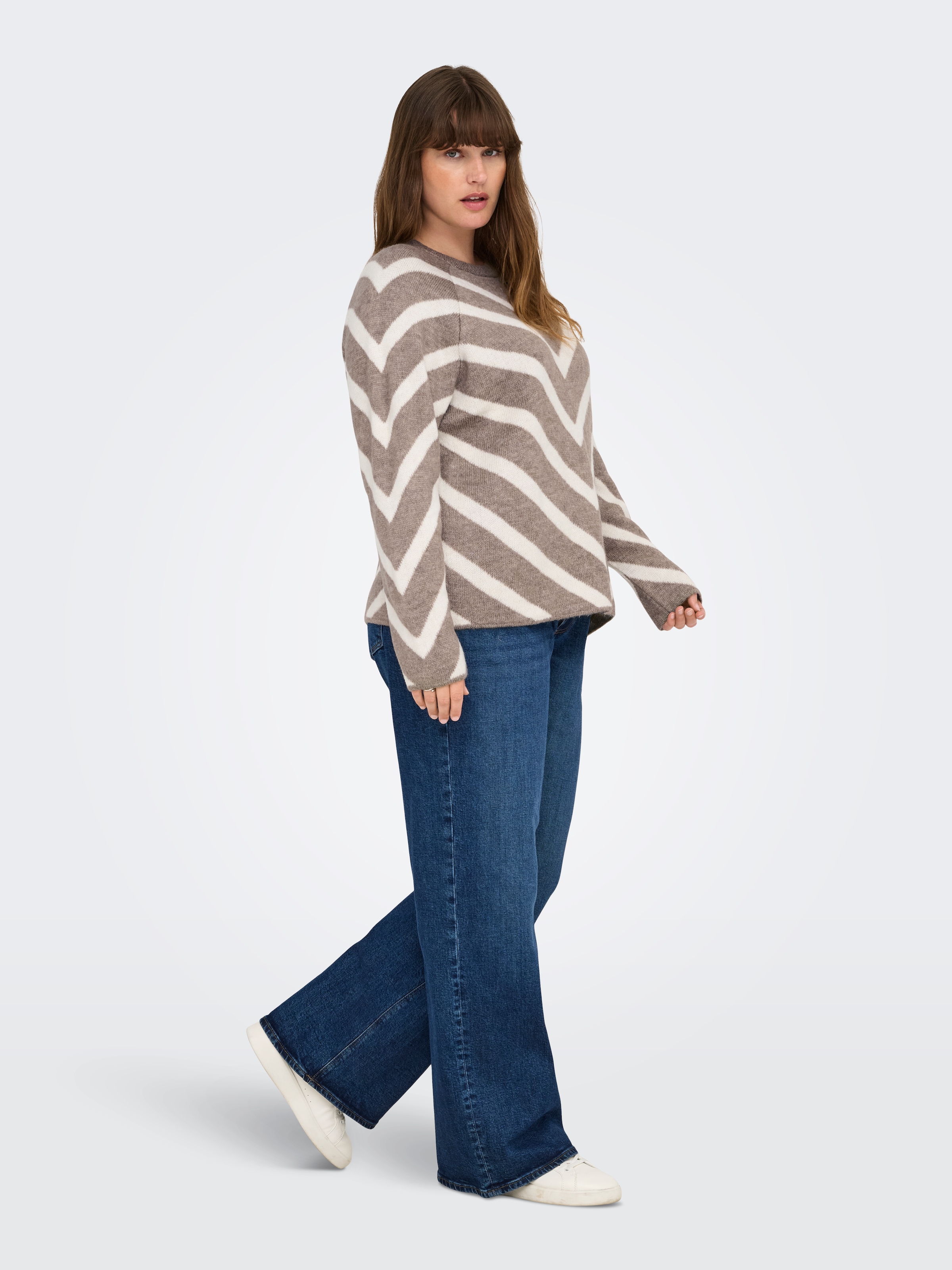 ONLY CARMAKOMA Strickpullover »CARELIZA L/S PULLOVER KNT NOOS« Kunstfaser