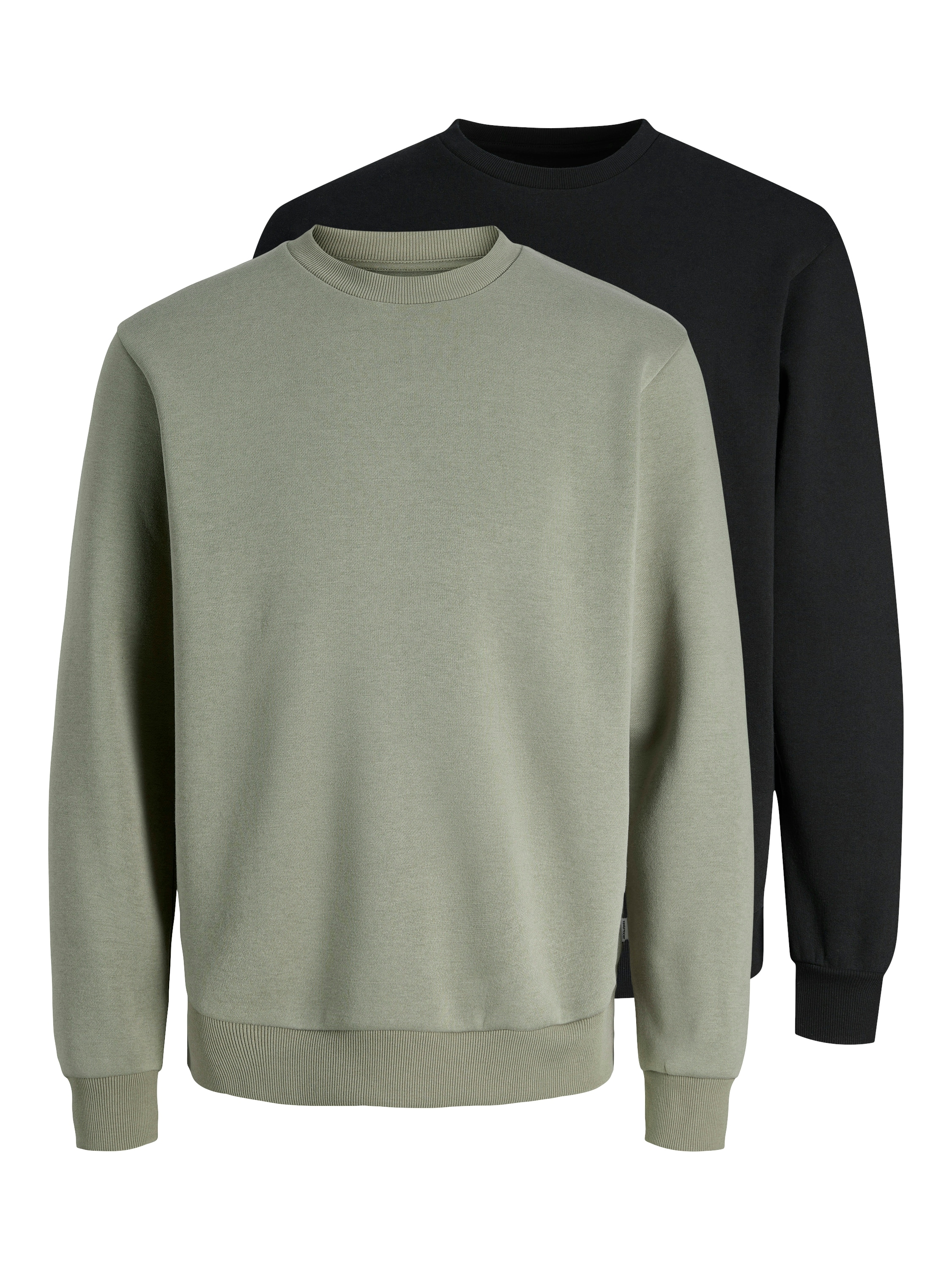 Image of Jack & Jones Sweatshirt "JJEBRADLEY SWEAT CREW 2PK MP", 2 tlg. Materialmix, relaxed fit
