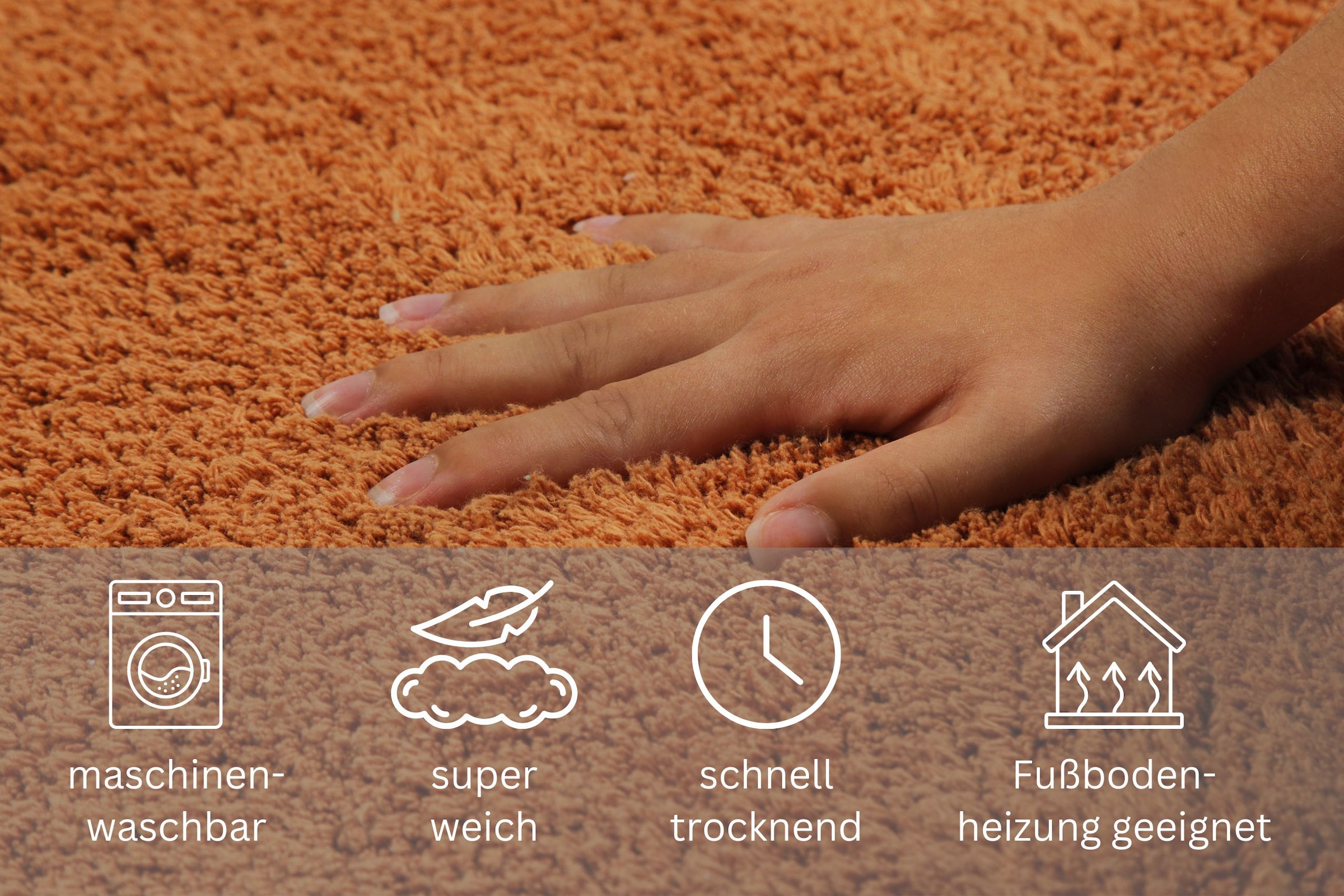my home Badematte »Kian«, fussbodenheizungsgeeignet, Badvorleger, Badteppich aus 100%Baumwolle, weich, waschbar, saugfähig