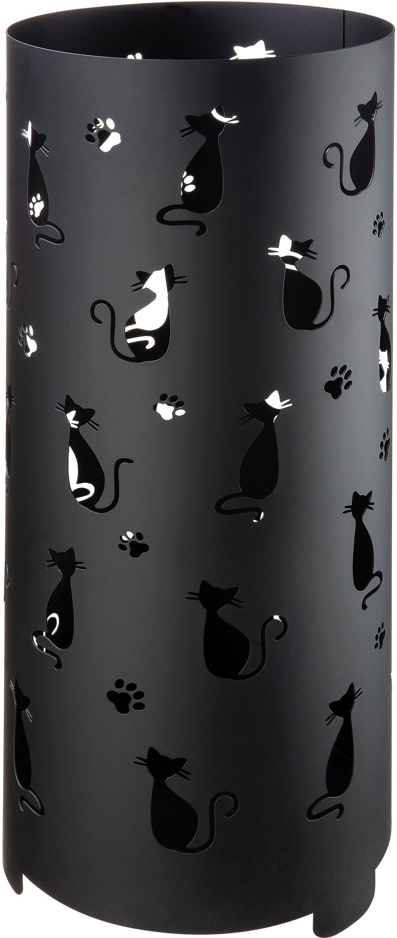 Image of GILDE Schirmständer »Regenschirmständer Cats, schwarz«, (1 St.), für Regenschirme, Höhe 55 cm, rund, Ø 21 cm, handgefertigt, aus Metall, mit Motivausstanzung bei Ackermann Versand Schweiz