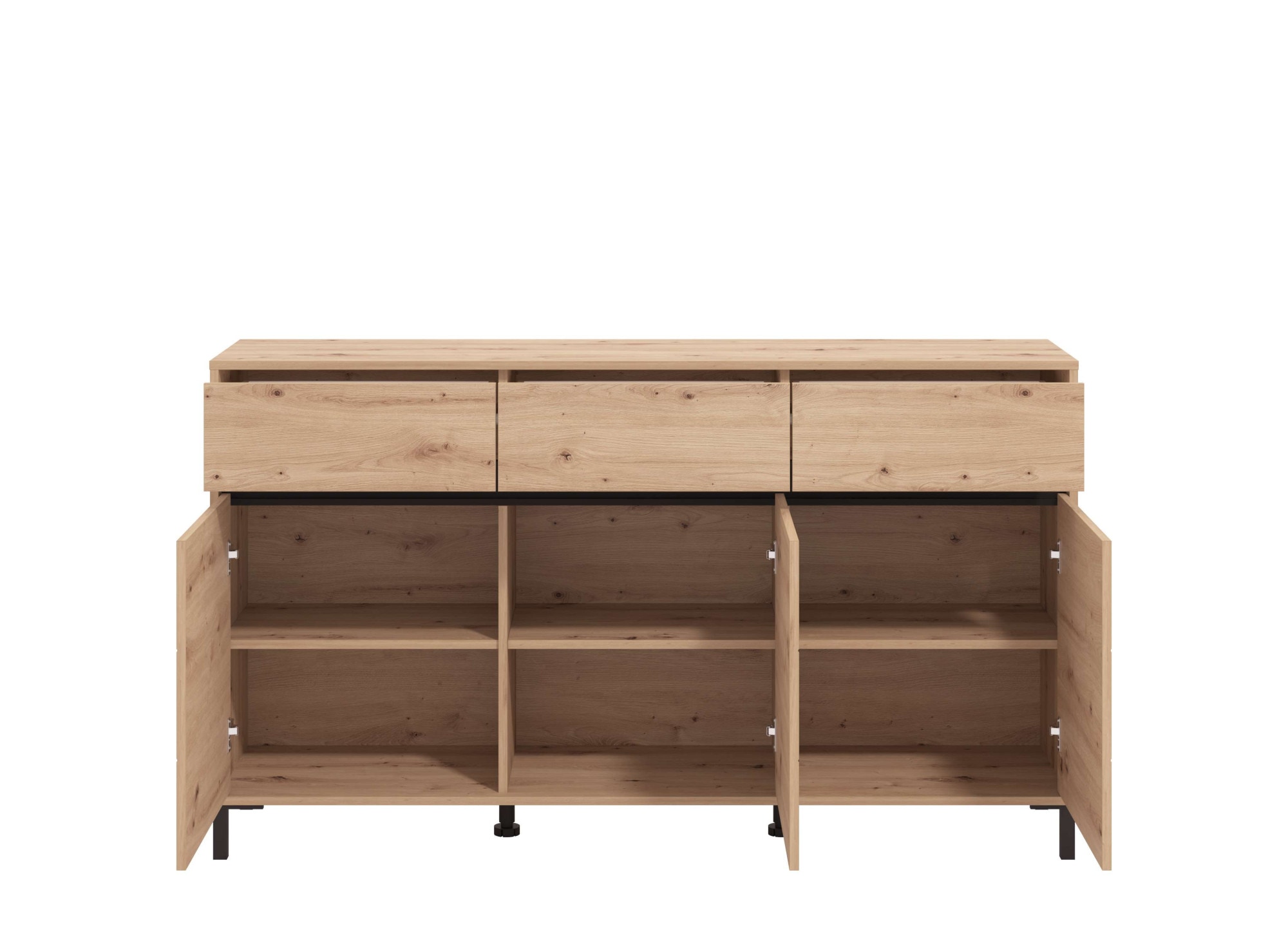 INOSIGN Sideboard »Marron, Kommode, vielseitig einsetzbar«, Breite/Höhe 157/90 cm, mit 3 Schubladen, 2 Fächer hinter jeder Tür