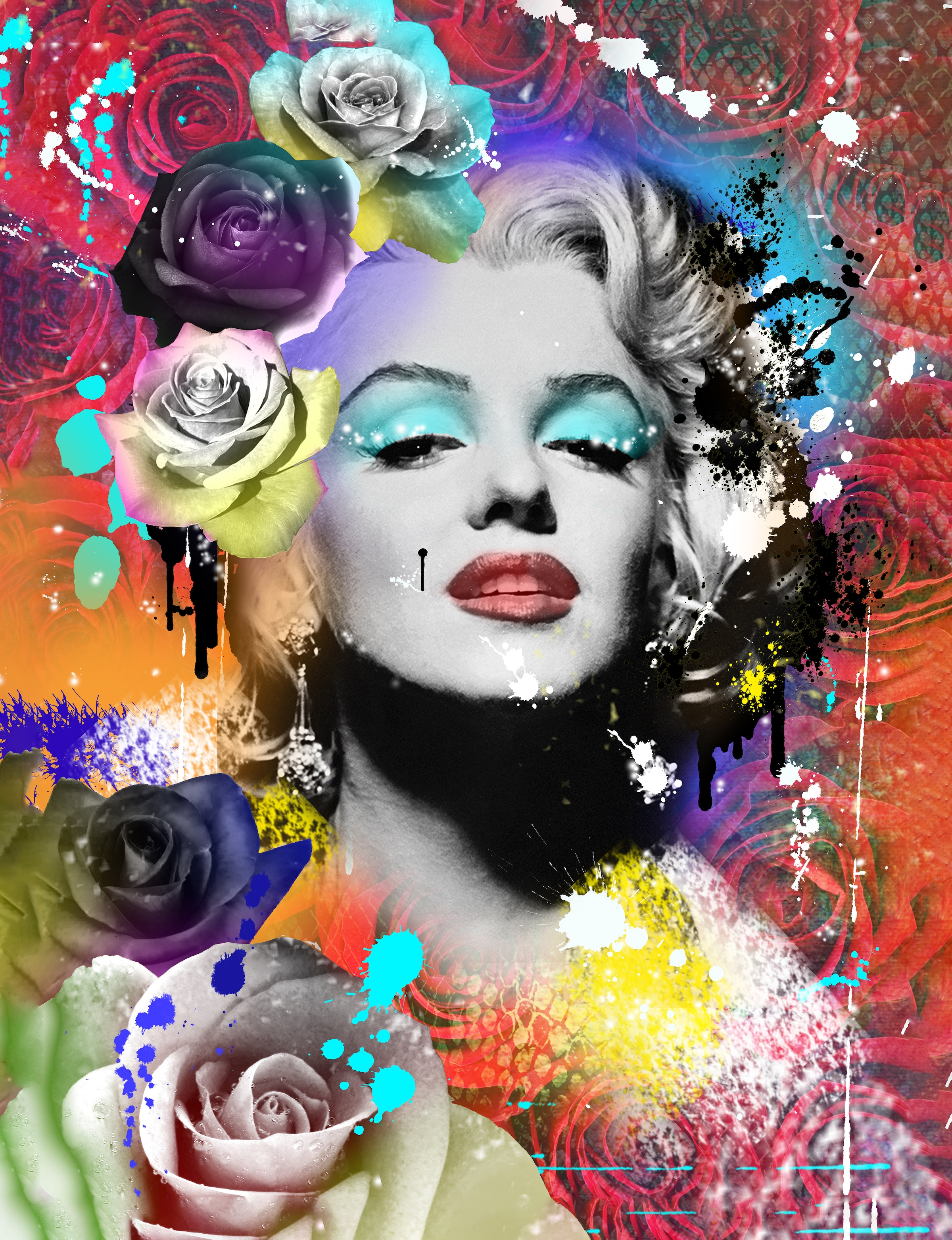Image of Affengeilebilder Leinwandbild "Marilyn Art by Frank Amoruso auf Keilrahmen gespannt" 1 Stk. tlg. Kunstdruck Wandbild Bild in verschiedenen Formaten