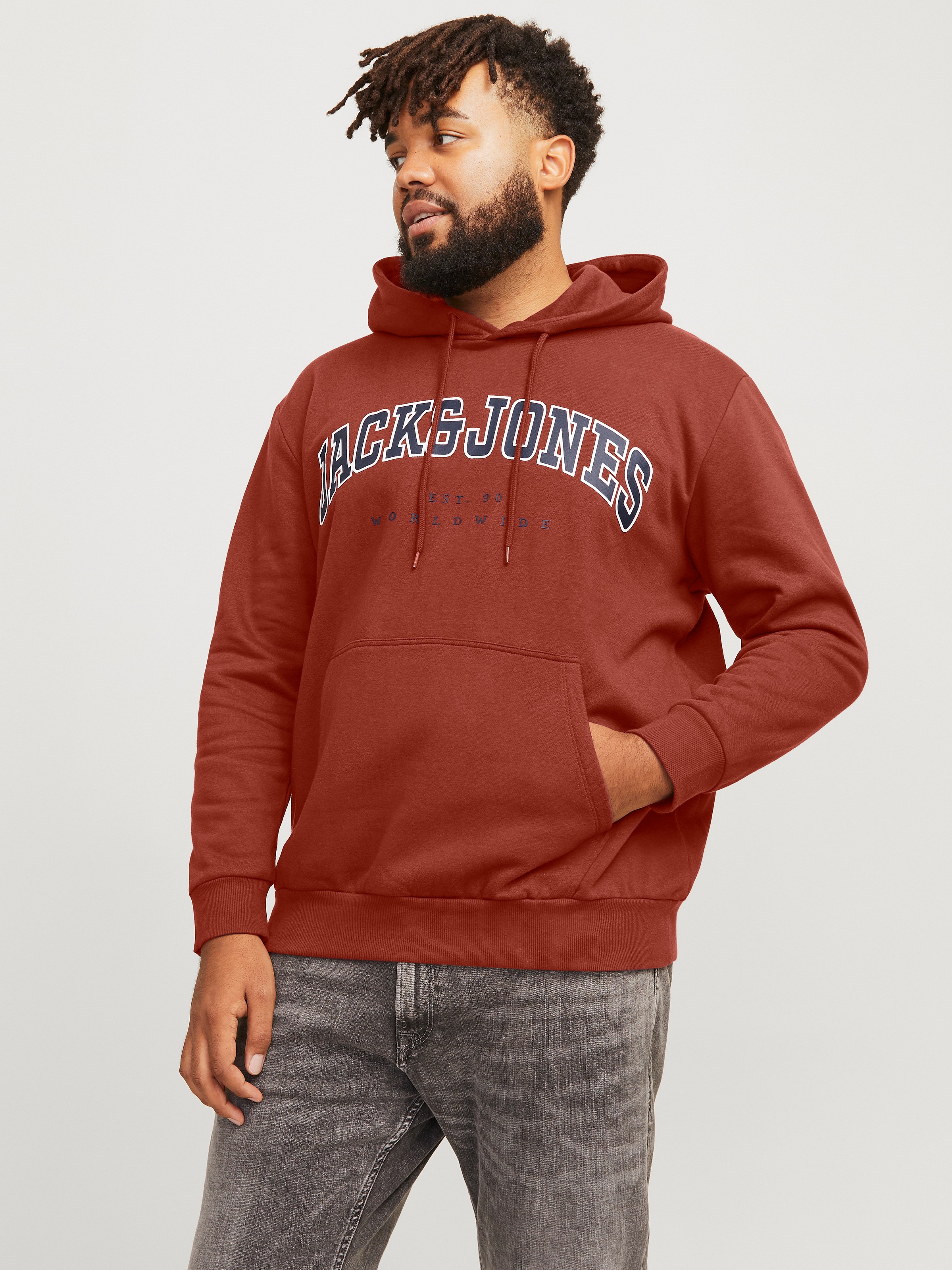 Image of Jack & Jones PlusSize Hoodie "JJECALEB VARSITY SWEAT HOOD NOOS PLS"