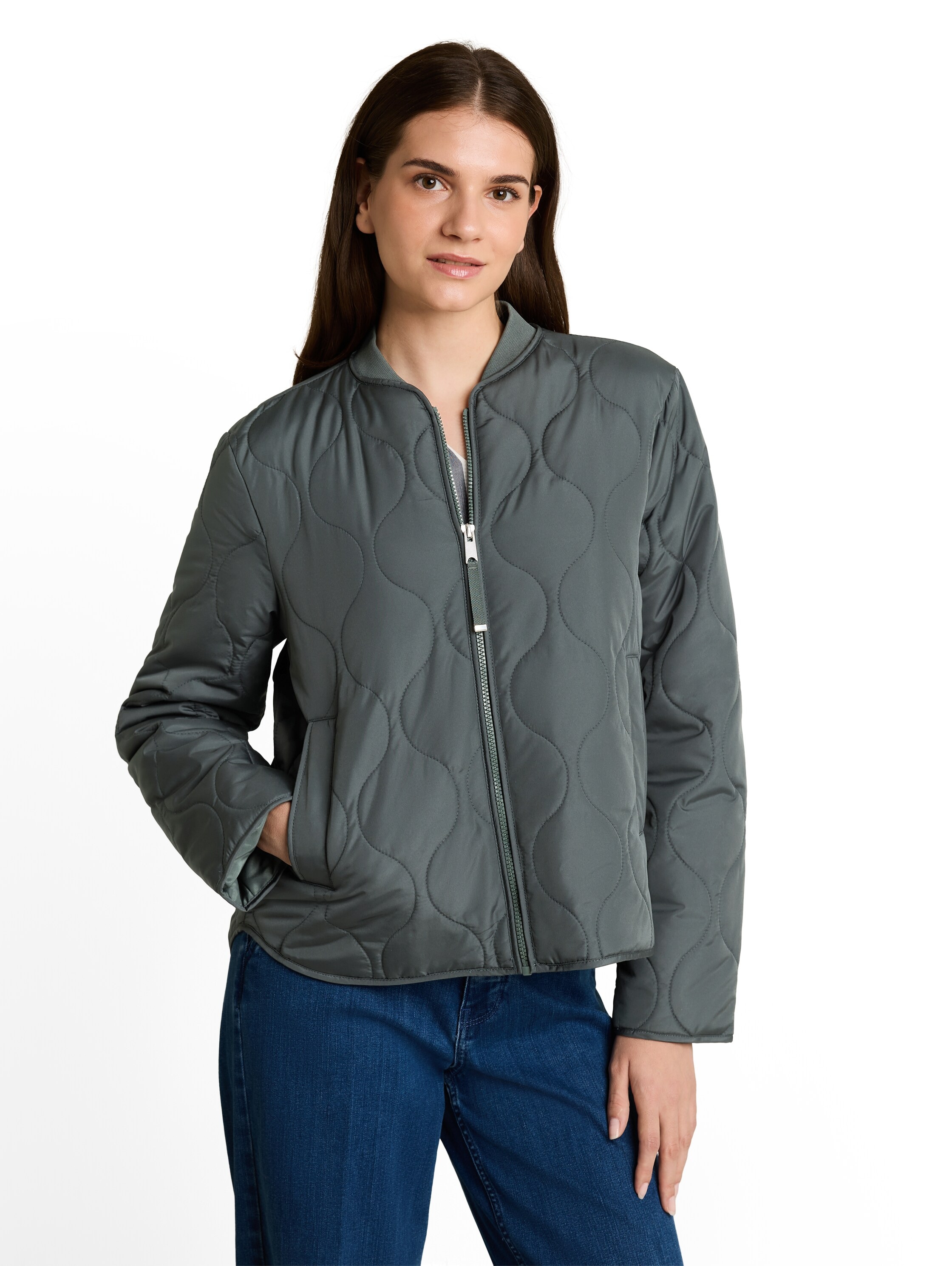 TOM TAILOR Steppjacke ohne Kapuze mit Blouson-Kragen und Reissverschluss