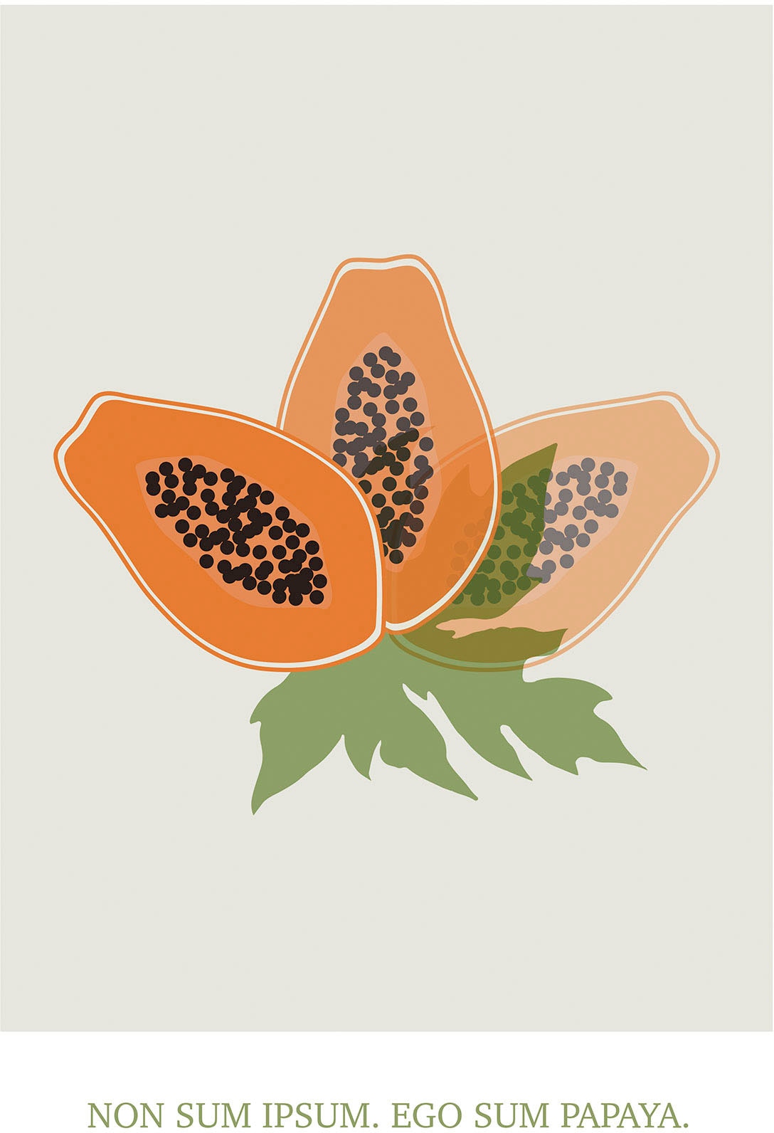 Image of Komar Bild "Cultivated Papaya" Natur 1 Stk. tlg. Wandbild zur Dekoration - ohne Rahmen