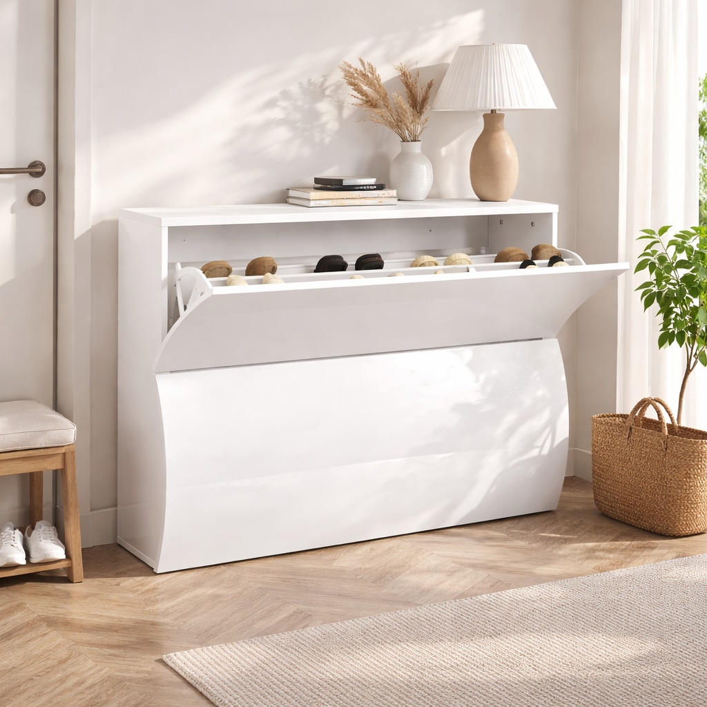 GOODproduct Schuhschrank »Luxor 2, Schuhregal, Schuhkommode, Höhe 81 cm« UV-lackiert, Hochglanz, grifflos, 2-türig