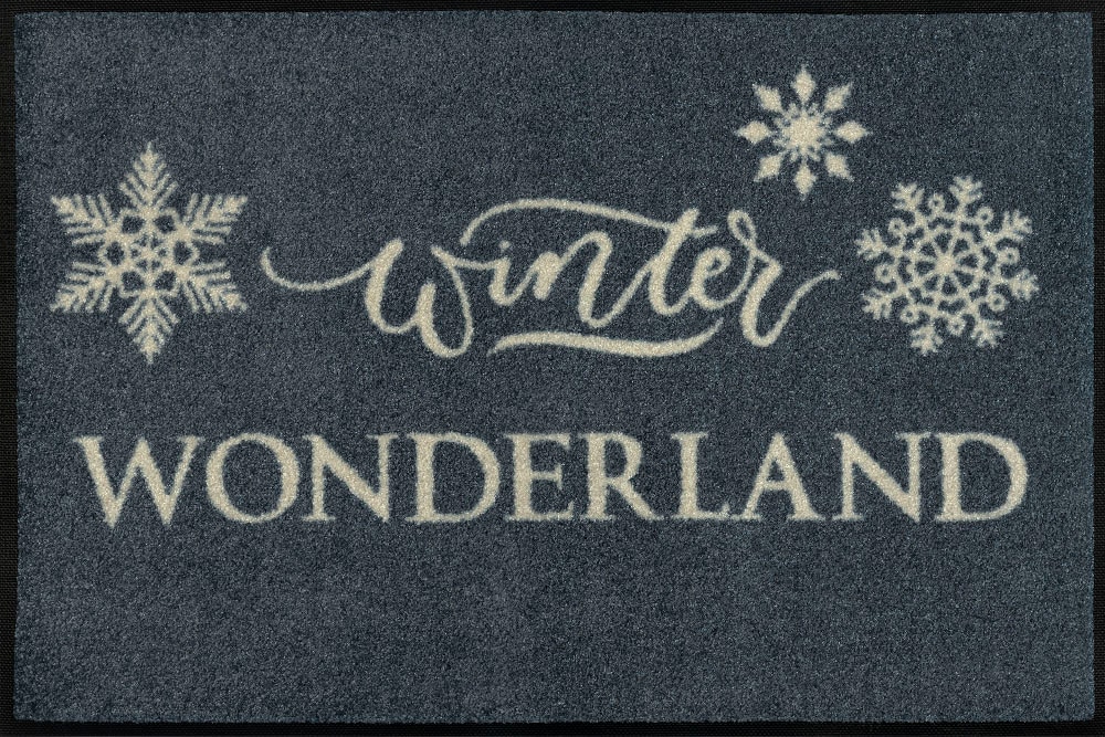 wash+dry by Kleen-Tex Fussmatte »Winter Wonderland«, rechteckig, Schmutzfangmatte, mit Spruch, In- und Outdoor geeignet, waschbar