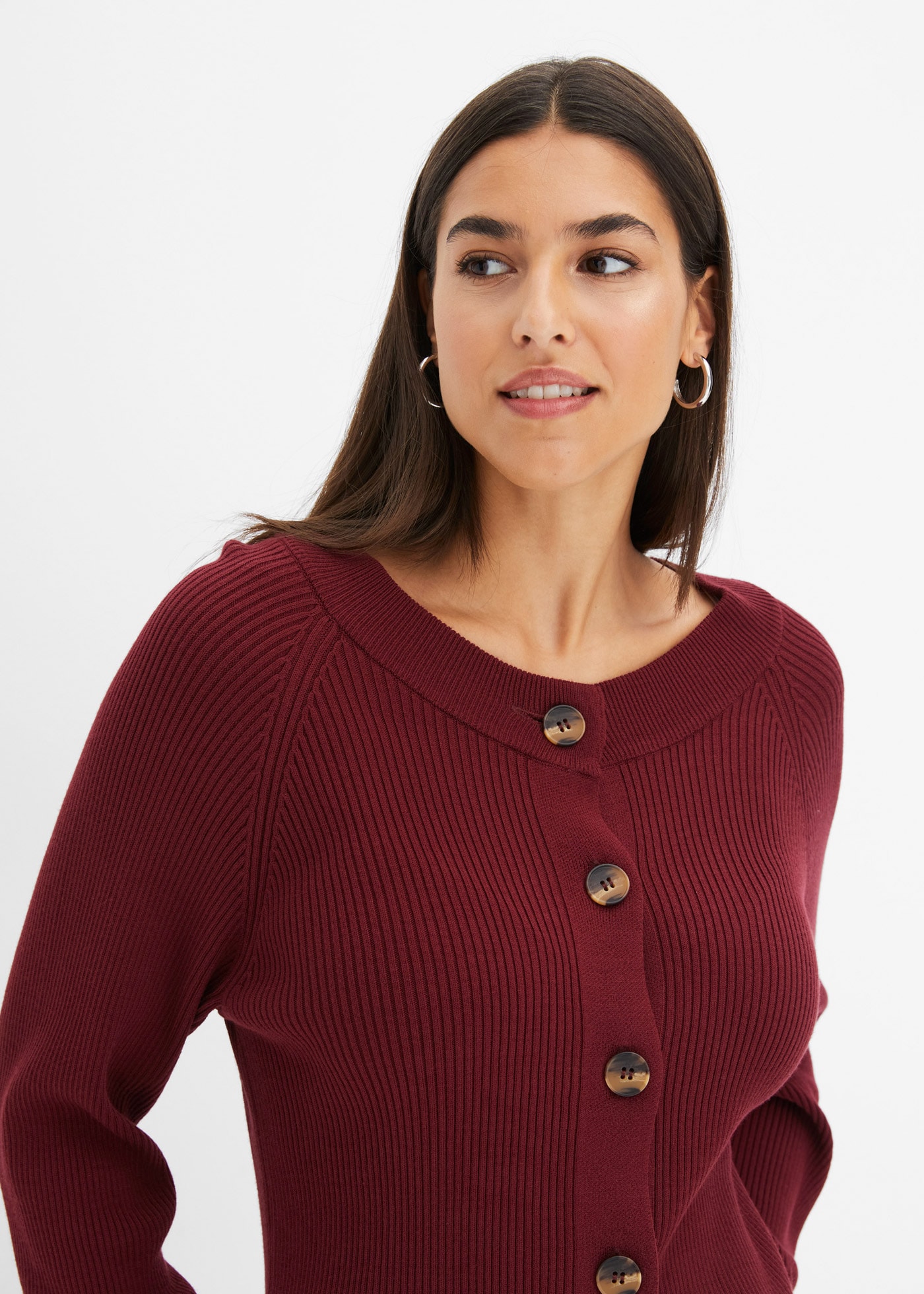 bonprix Strickjacke , Ripp-Strickjacke in Viskose-Mix
