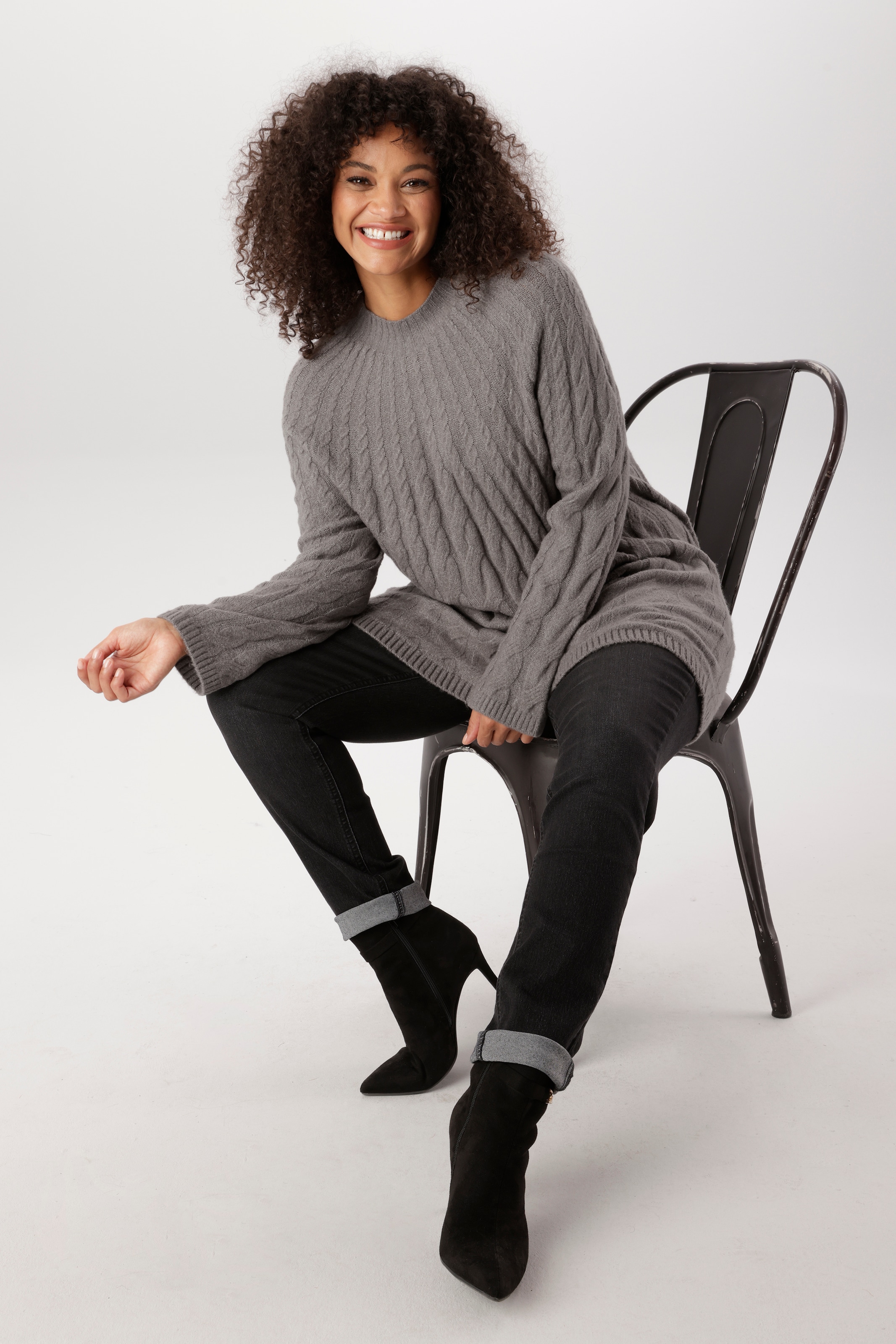 Aniston PLUS Pull en tricot avec motif torsadé noble - NOUVELLE COLLECTION