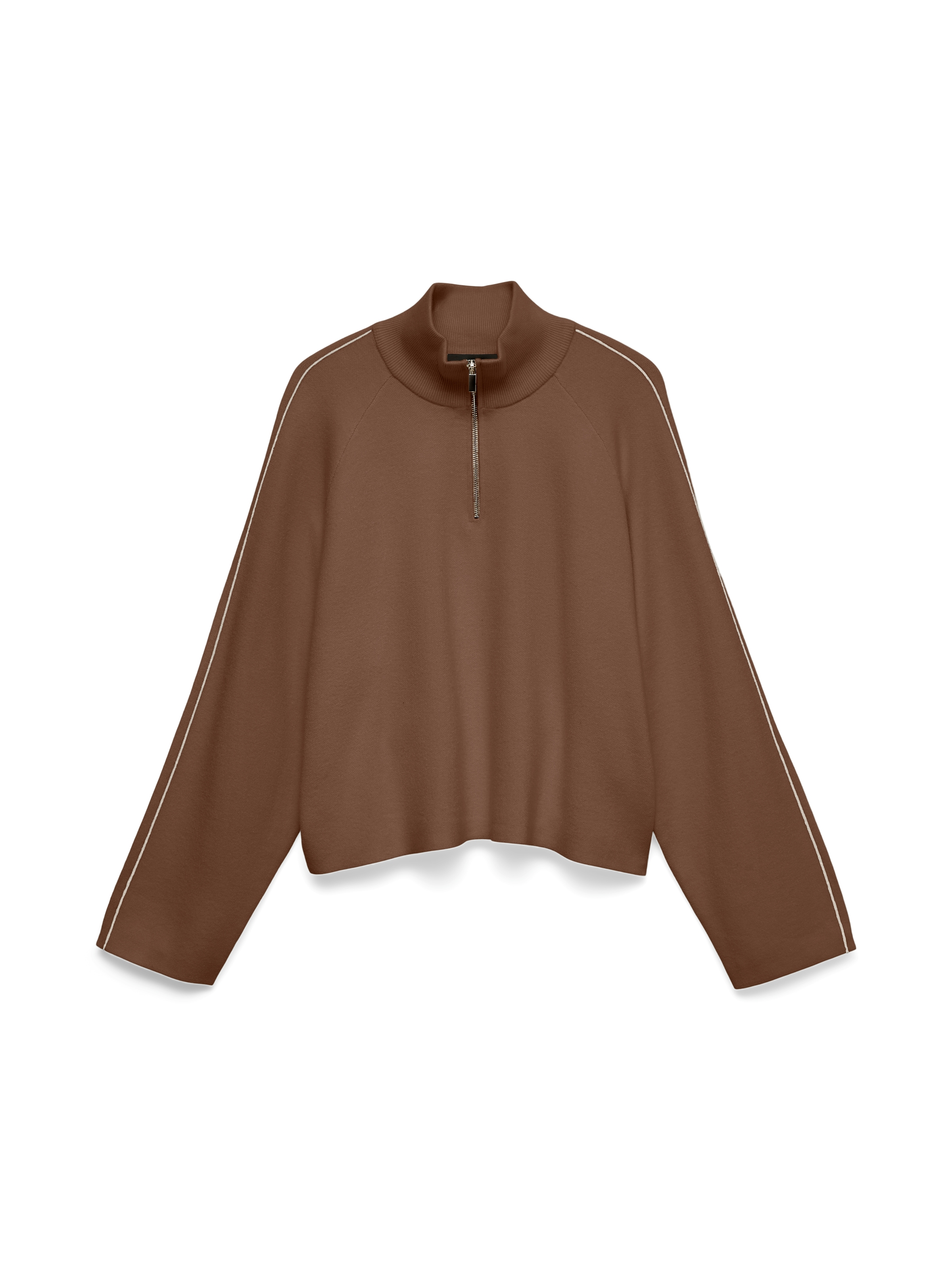 Image of Vero Moda Strickpullover "VMSABA LS HIGHNECK ZIPPER PULLOVER NOOS" Viskosemischung, loose fit, weite Ärmel
