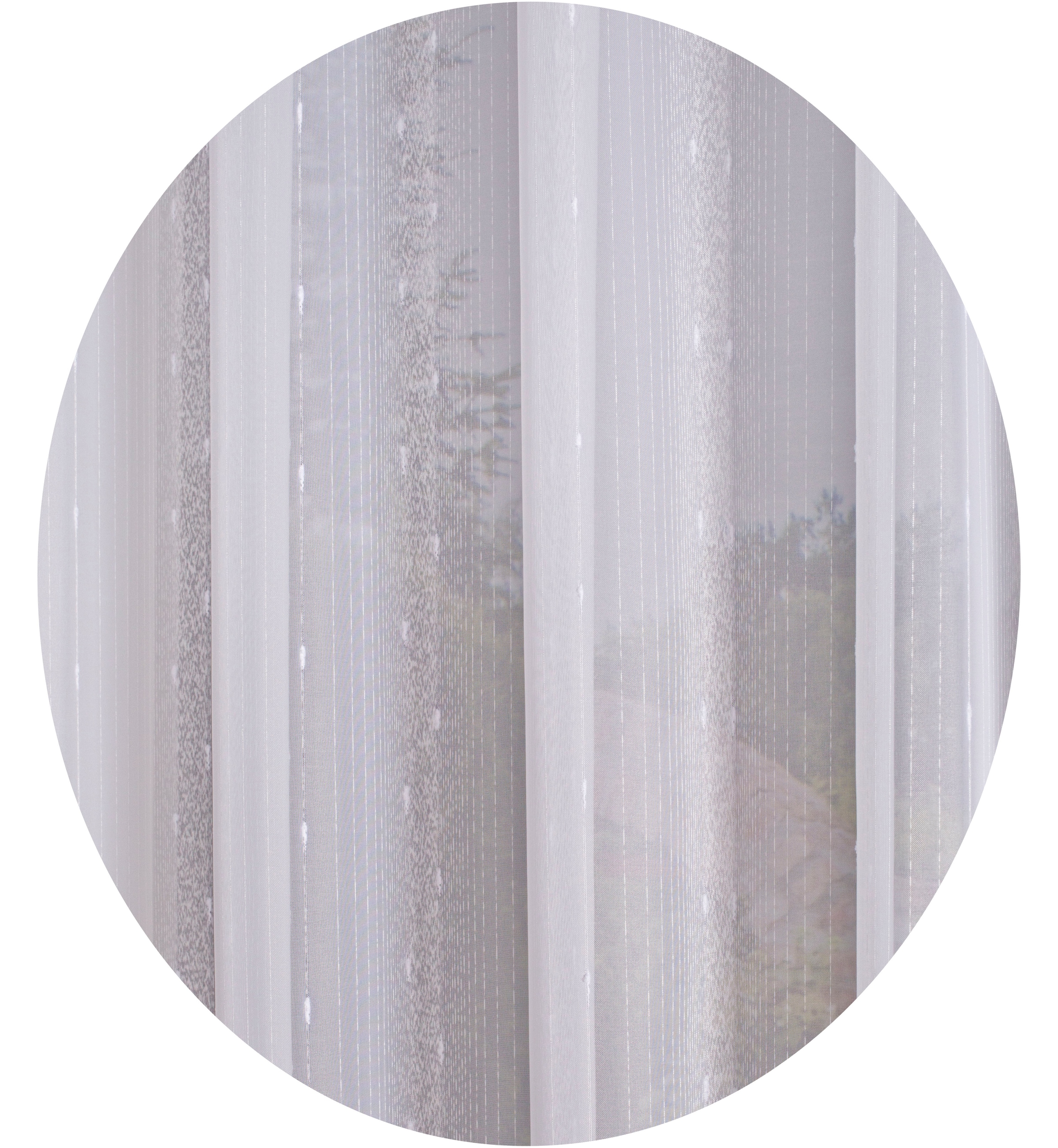 HOME WOHNIDEEN Gardine »KYRA« Kräuselband 1 Stk. tlg. EFFEKTVOILE LÄNGSSTREIFEN, KRÄUSELBAND