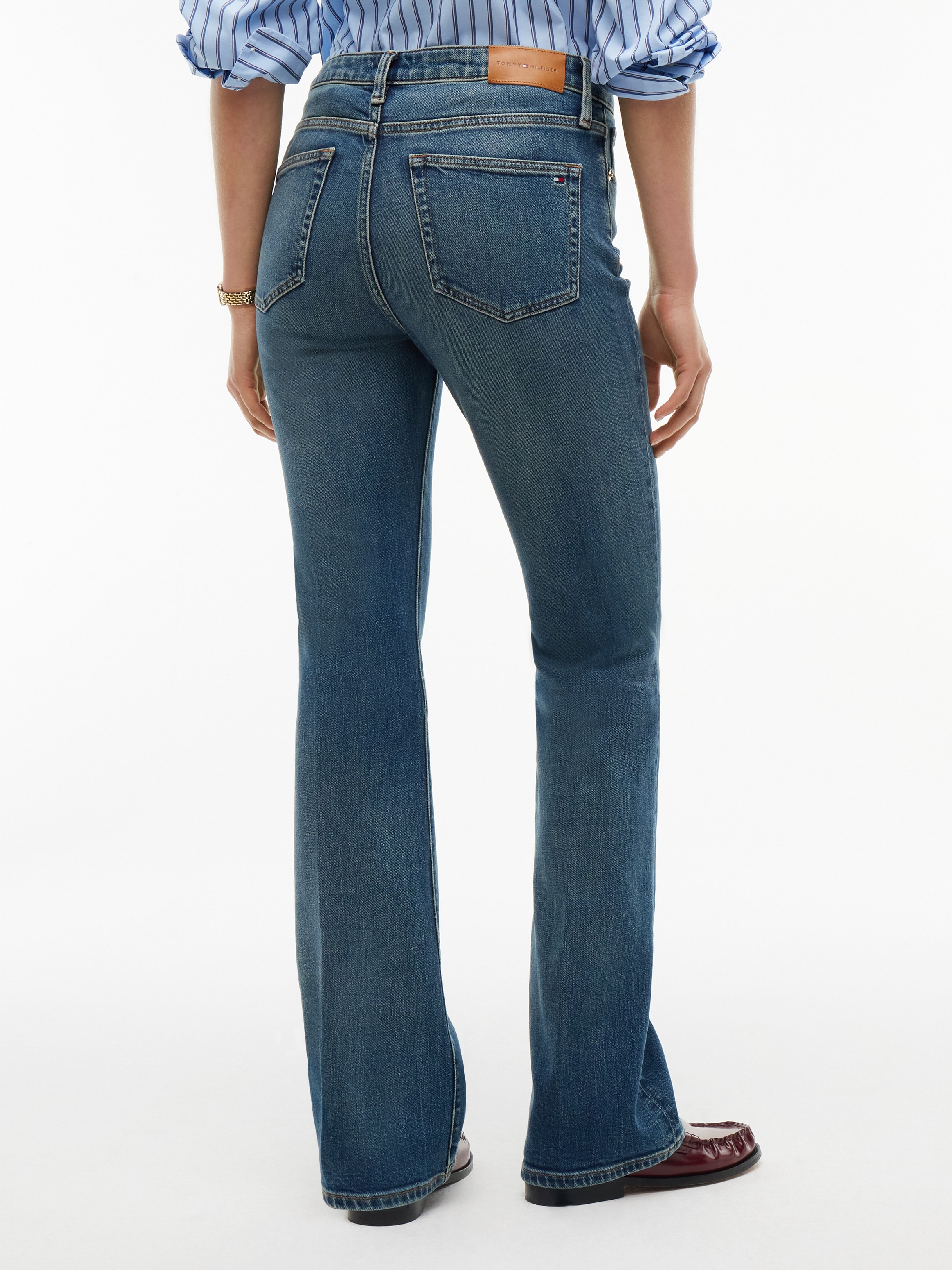 Tommy Hilfiger Jeans bootcut »SKYE MID RISE BOOTCUT ESSENTIAL« Mélange coton, taille mi-haute,