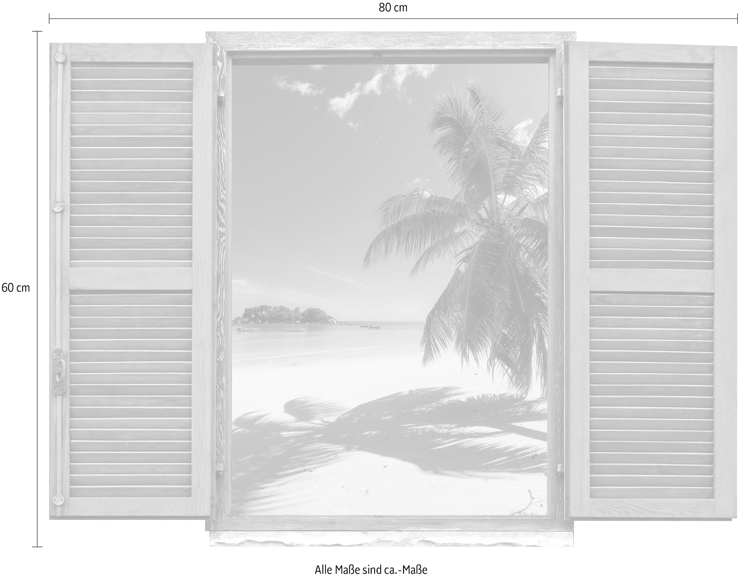 queence Wandtattoo »Palmen im Sand«, (1 St.), Wandsticker, Wandbild, selbstklebend, 3D, Fenster