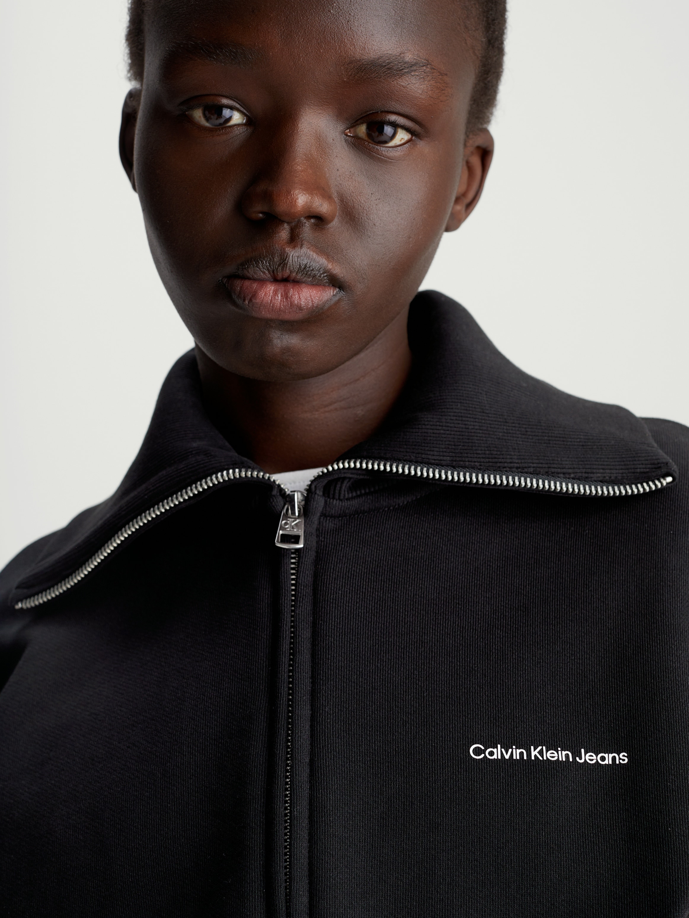 Calvin Klein Jeans Sweatshirt »DIFFUSED MONOLOGO ZIP-THROUGH«, mit Logoschriftzug