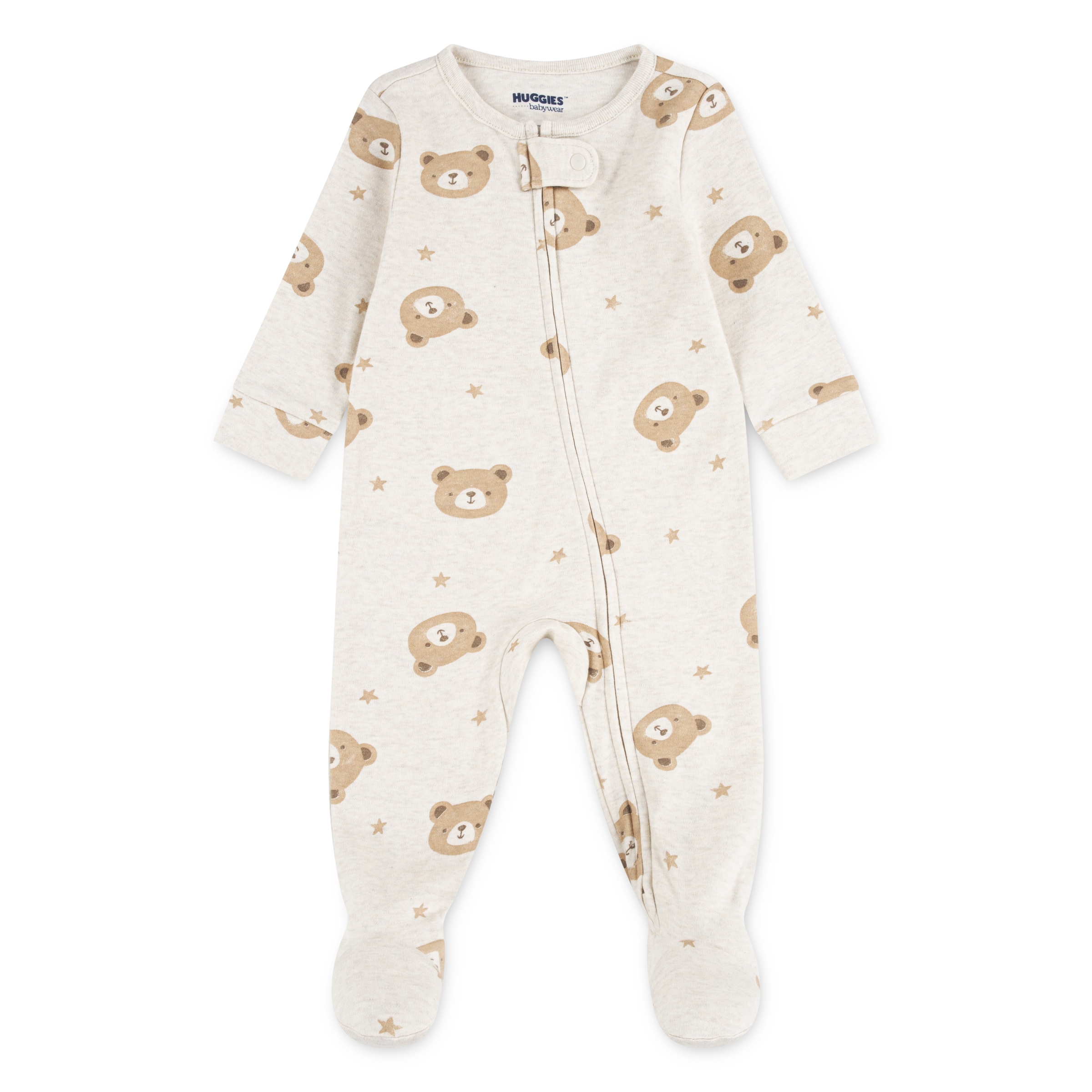 Image of HUGGIES babywear Strampler "HUGB FOOTED COVERALL" allover mit Bärchen und Sternen bedruckt