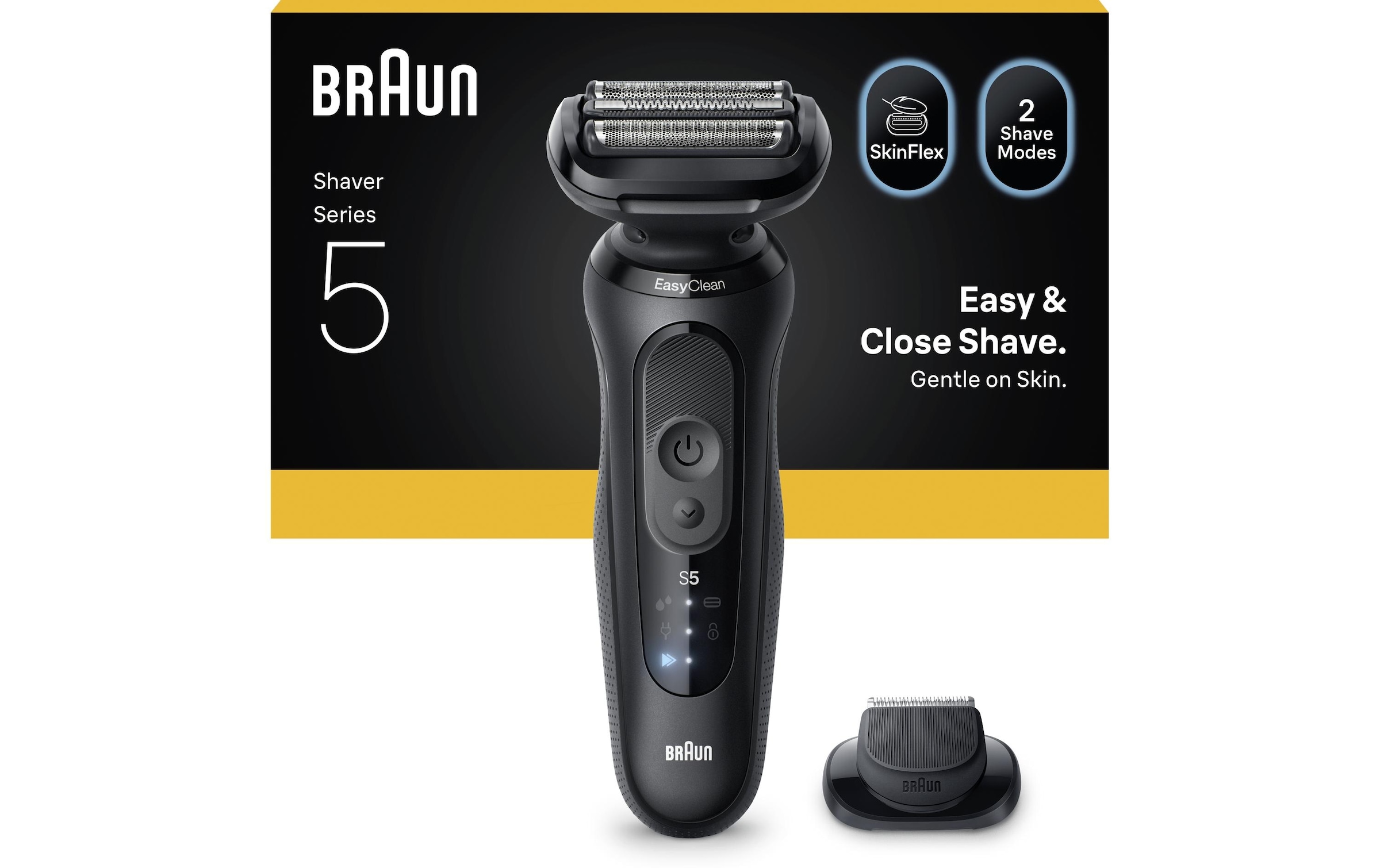 Braun Rasoirs électriques »Series 5 52-N1200s« 1 cuis Aufsätze 100% wasserdicht, Präzisionstrimmer-Aufsatz, Bis zu 50 Min