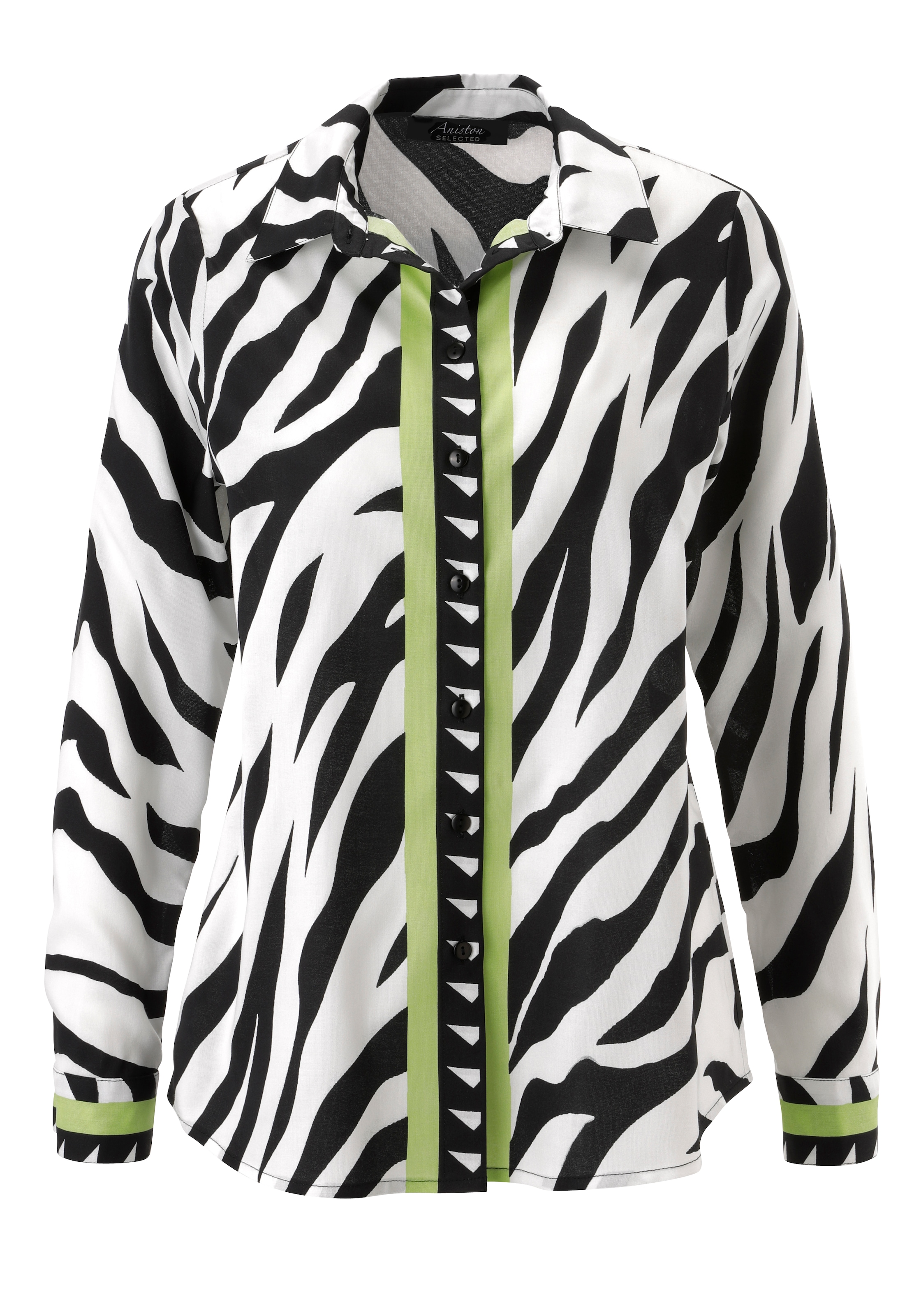 Aniston SELECTED Blouse chemise im Zebra-Look allover mit kontrastfarbigen Streifen - NEUE KOLLEKTION