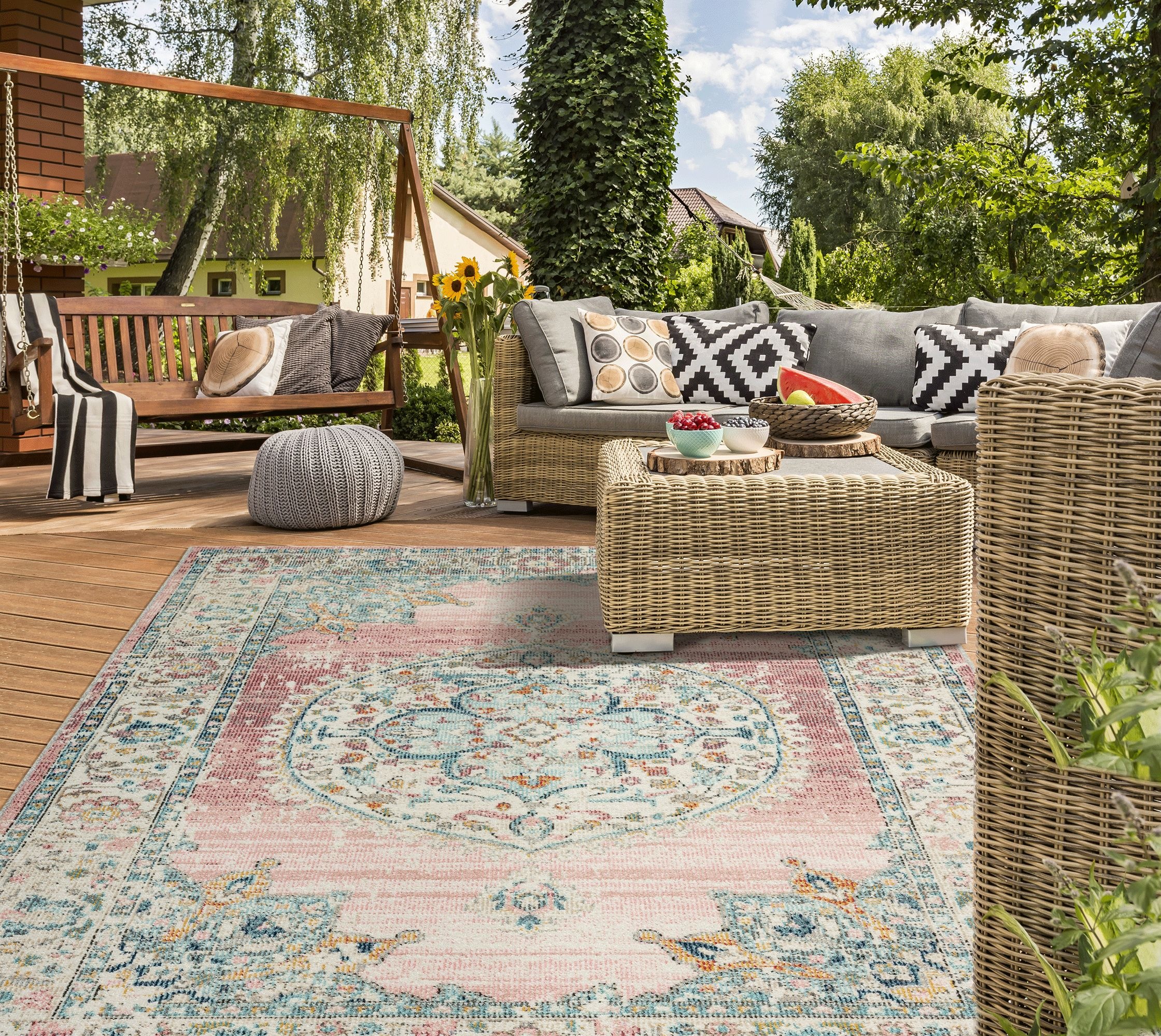 the carpet Teppich »Palma« rechteckig 4 mm Höhe Outdoor moderner robuster In und Outdoor Teppich