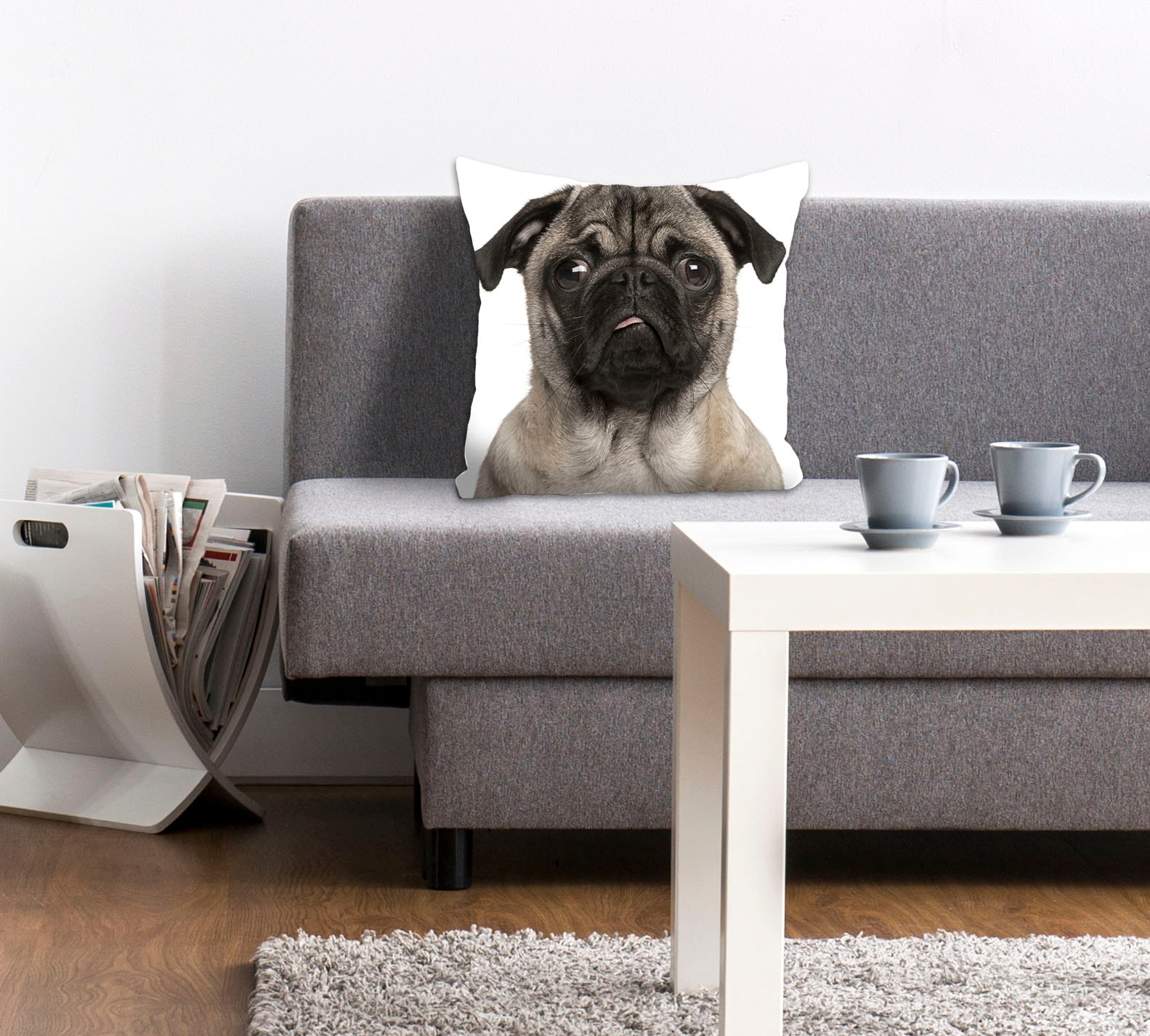 Image of queence Dekokissen "Mops" mit einem Mops