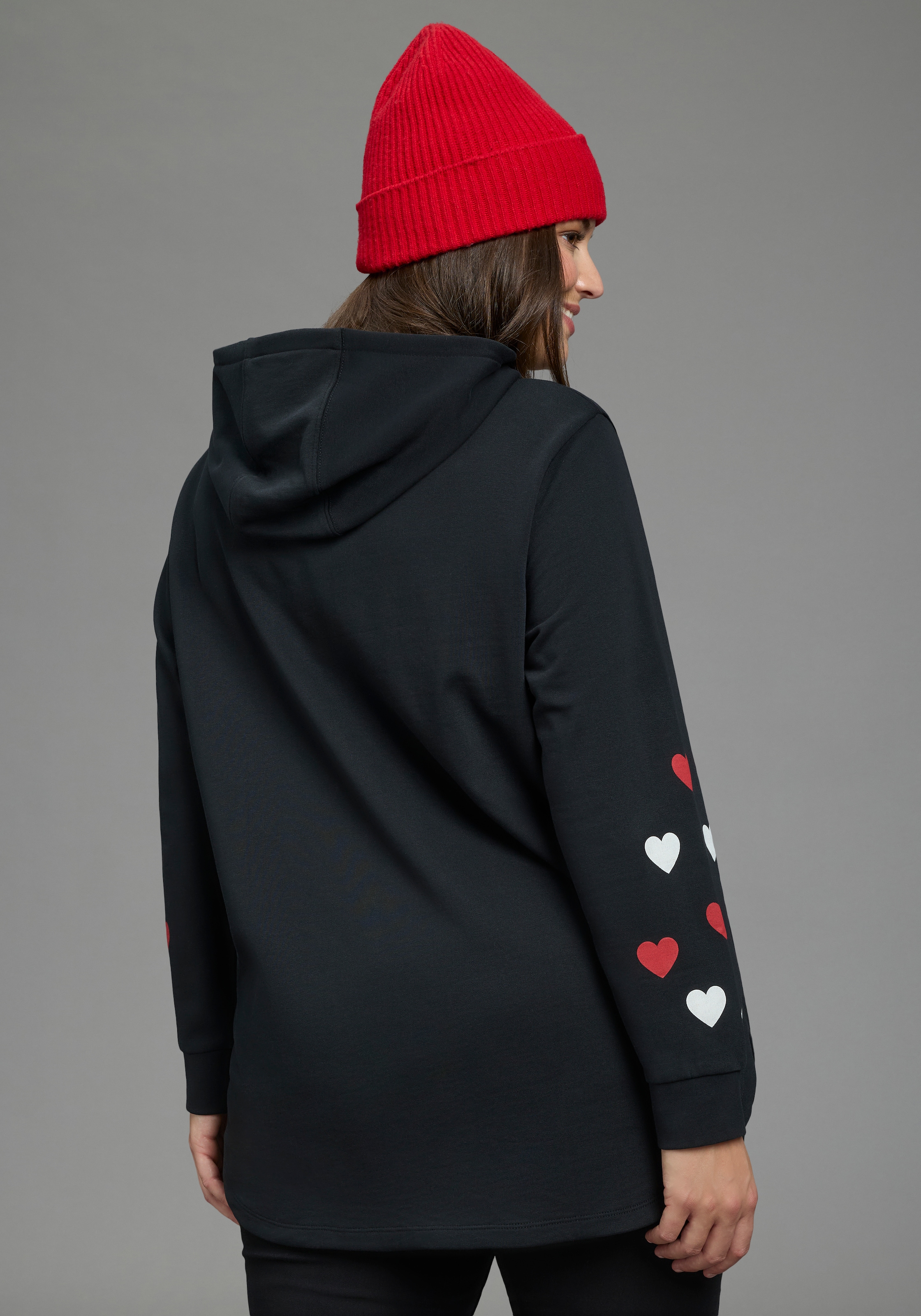 Laura Scott CURVE Kapuzensweatshirt »Grosse Grössen«, im Oversized Look aus weicher Baumwolle
