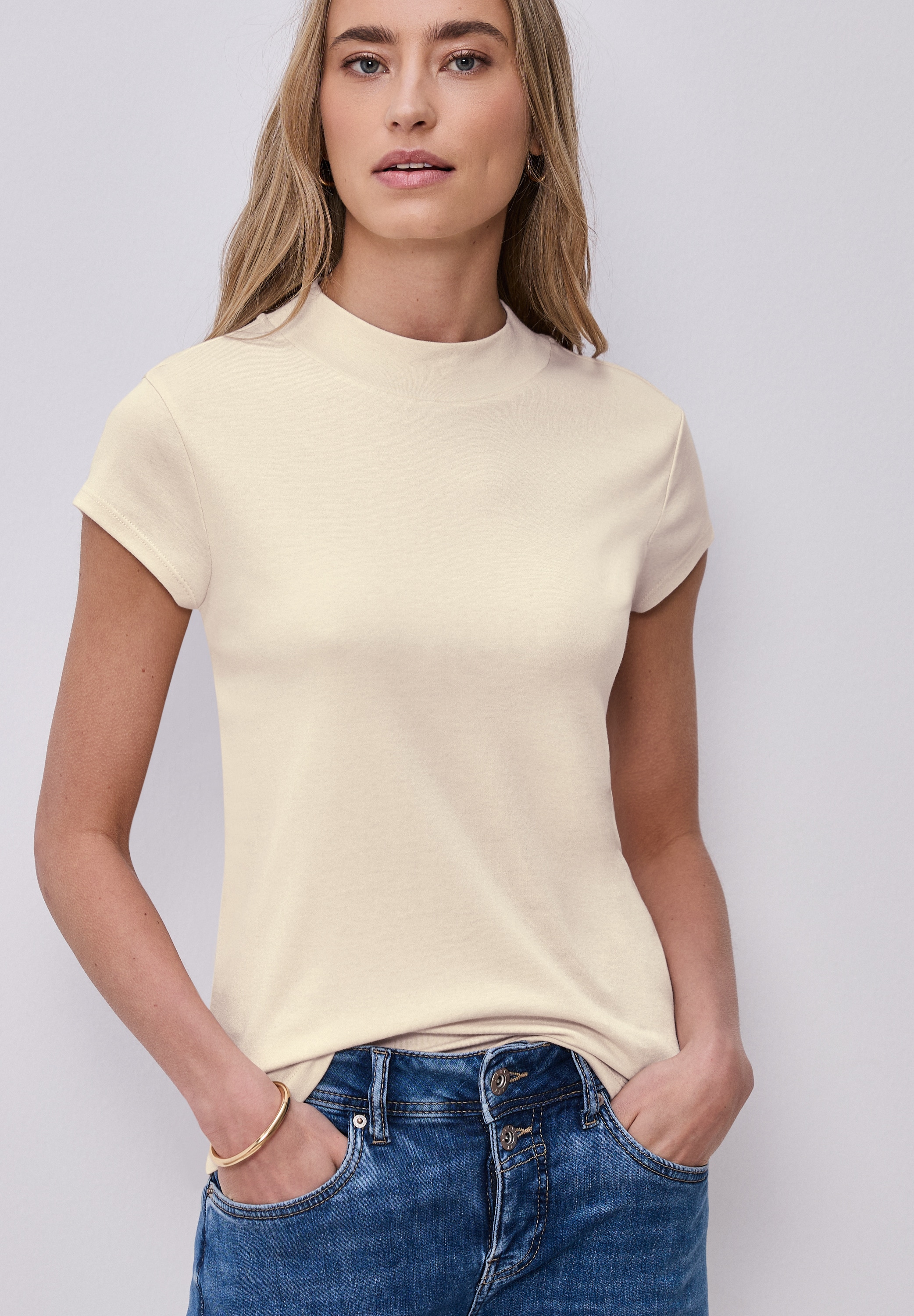 STREET ONE T-shirt à manches courtes Sommershirt mit Turtle Neck