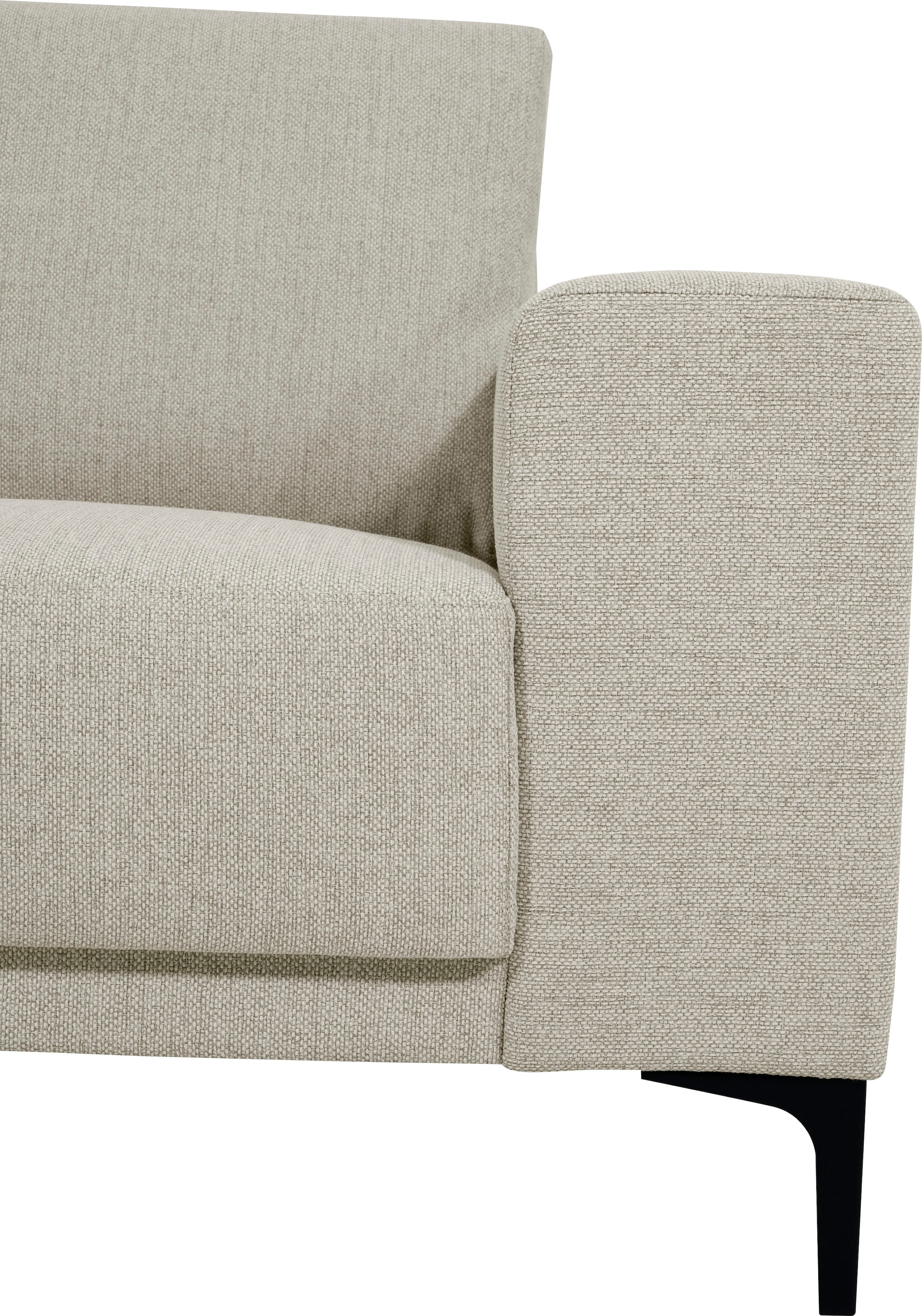 Places of Style 2-Sitzer »Xander«, Breite 164 cm, Webstoff, Soft-Touch Chenille, schwarze Metallfüssen