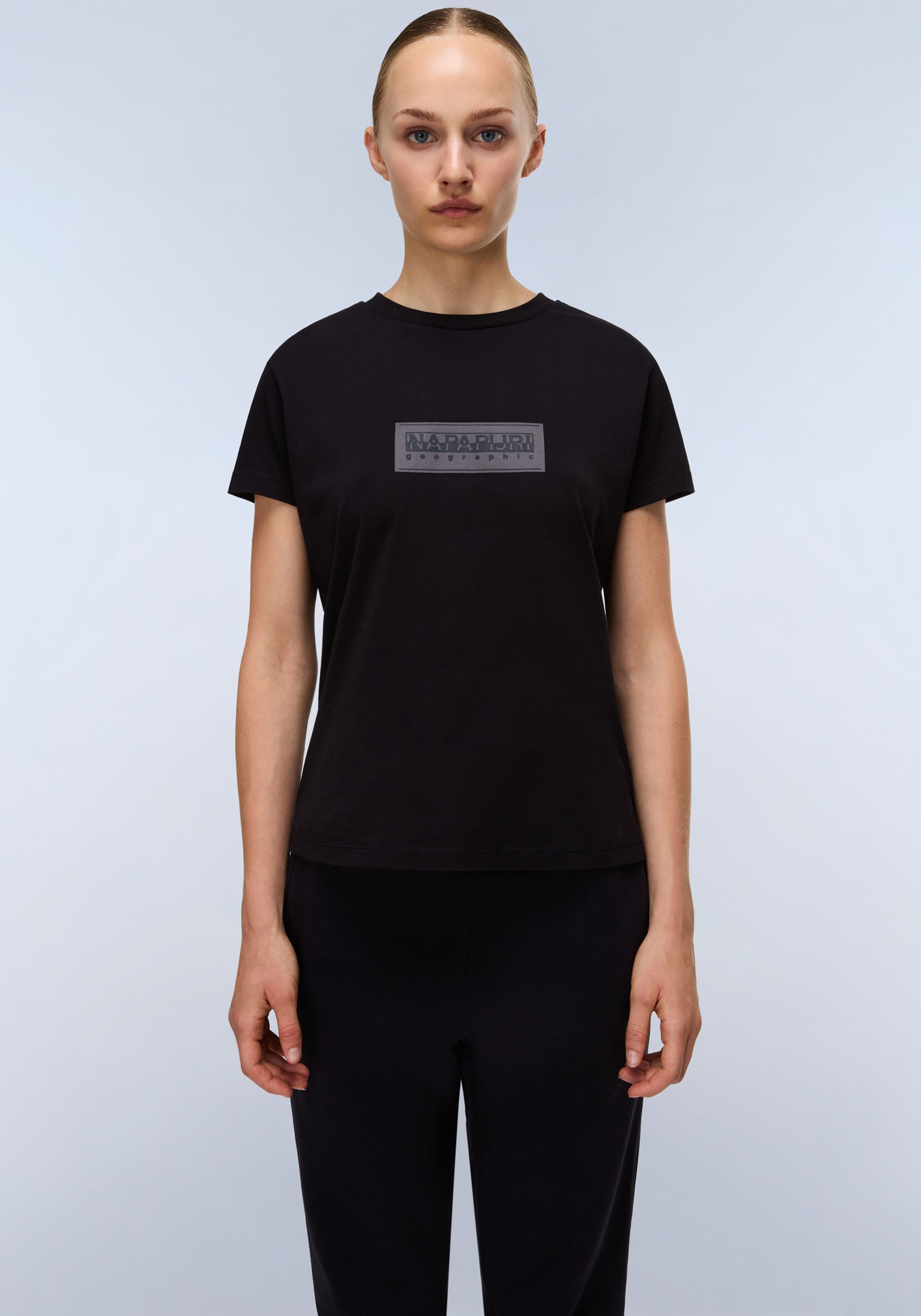 Image of Napapijri Kurzarmshirt "S-BOX LOGO SS W 1 A69 LANGOUSTINO A69" Mit Rundhalsausschnitt