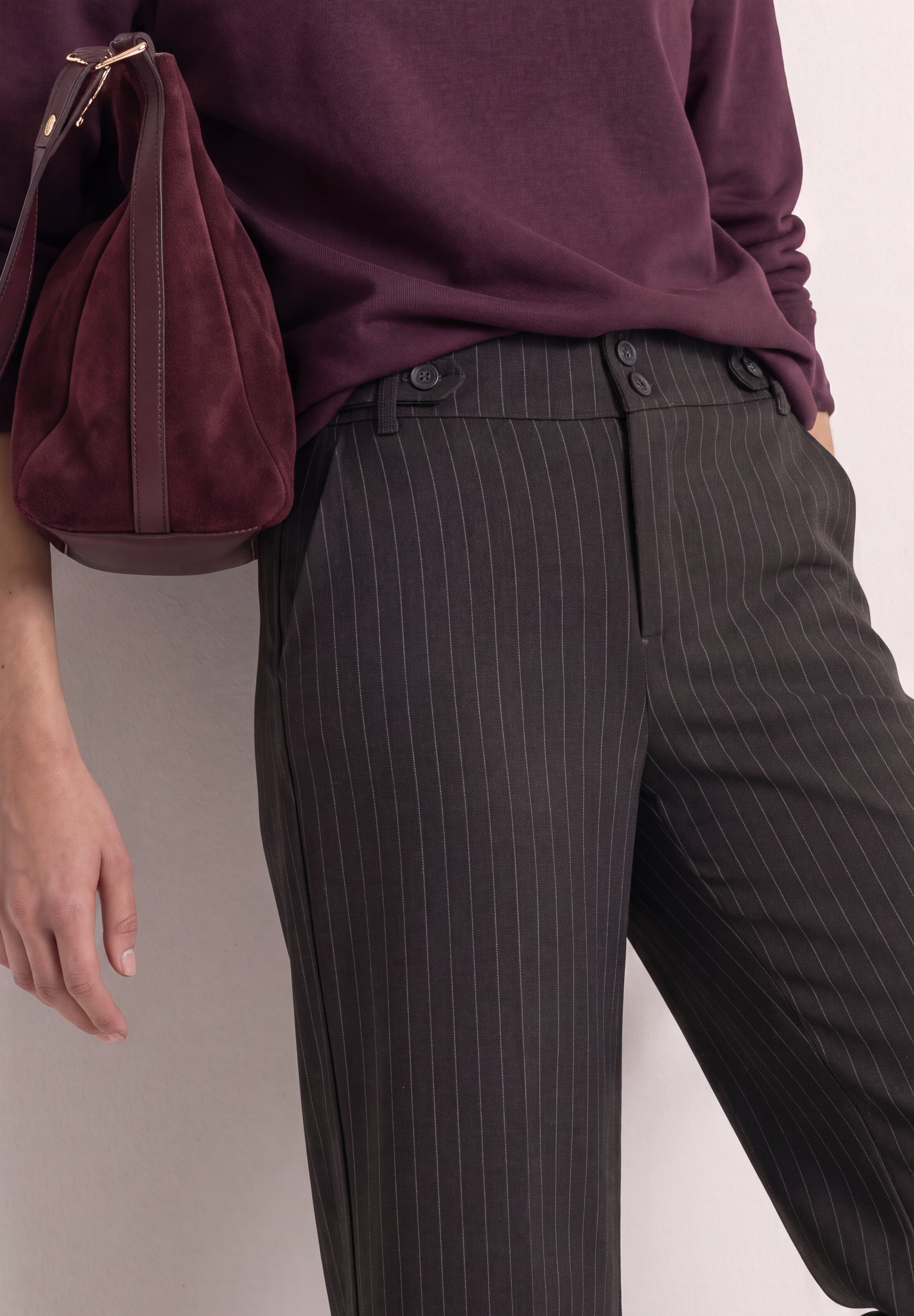 Image of STREET ONE Stoffhose "Style Emee" mit Streifen und weitem Bein