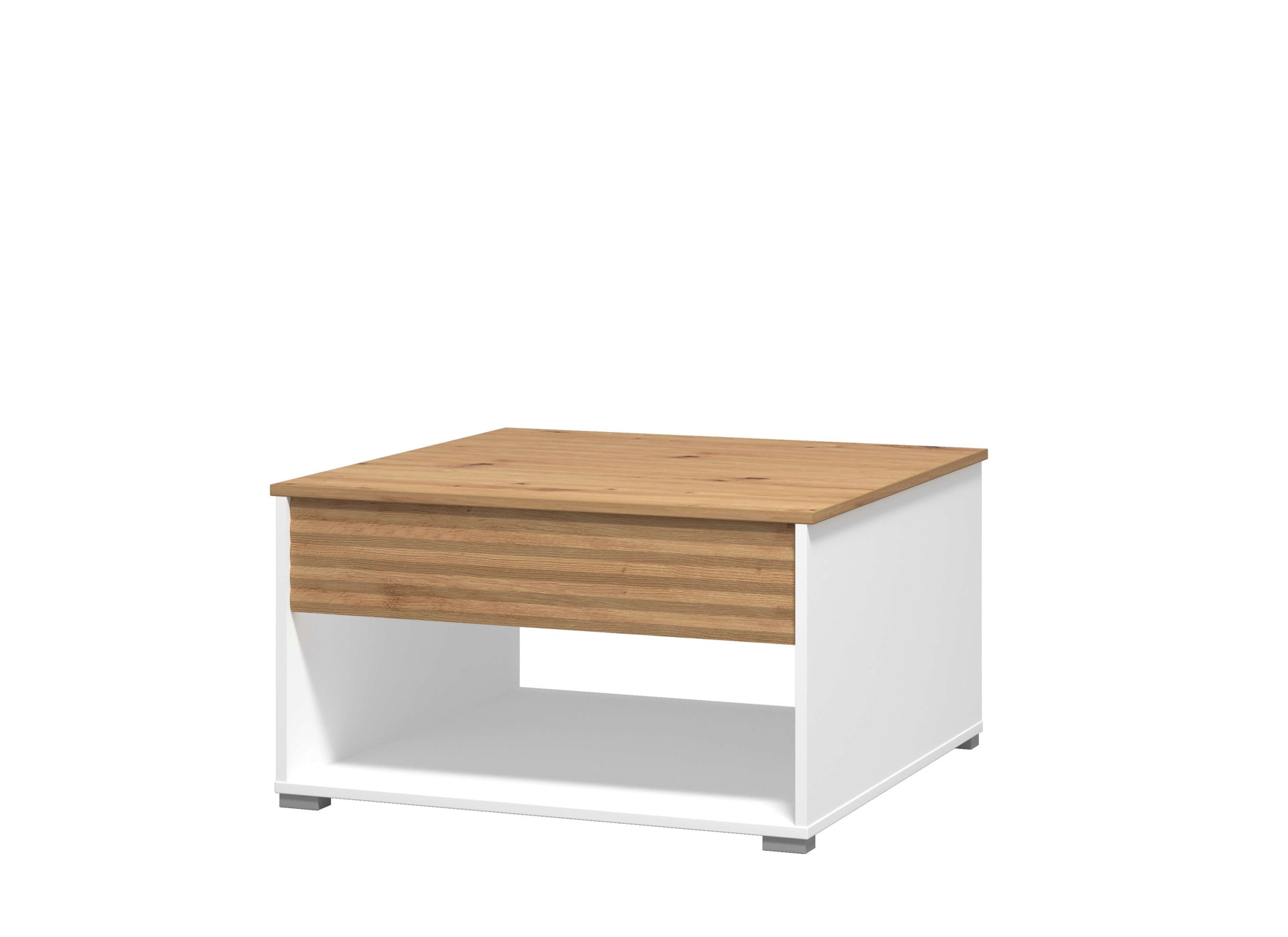 Home affaire Couchtisch »Taranto Kaffeetisch, 80 cm, quadratische Form, modern design«, höhenverstellbar Tischplatte, geschlossenes Fach, schwarz oder weiss