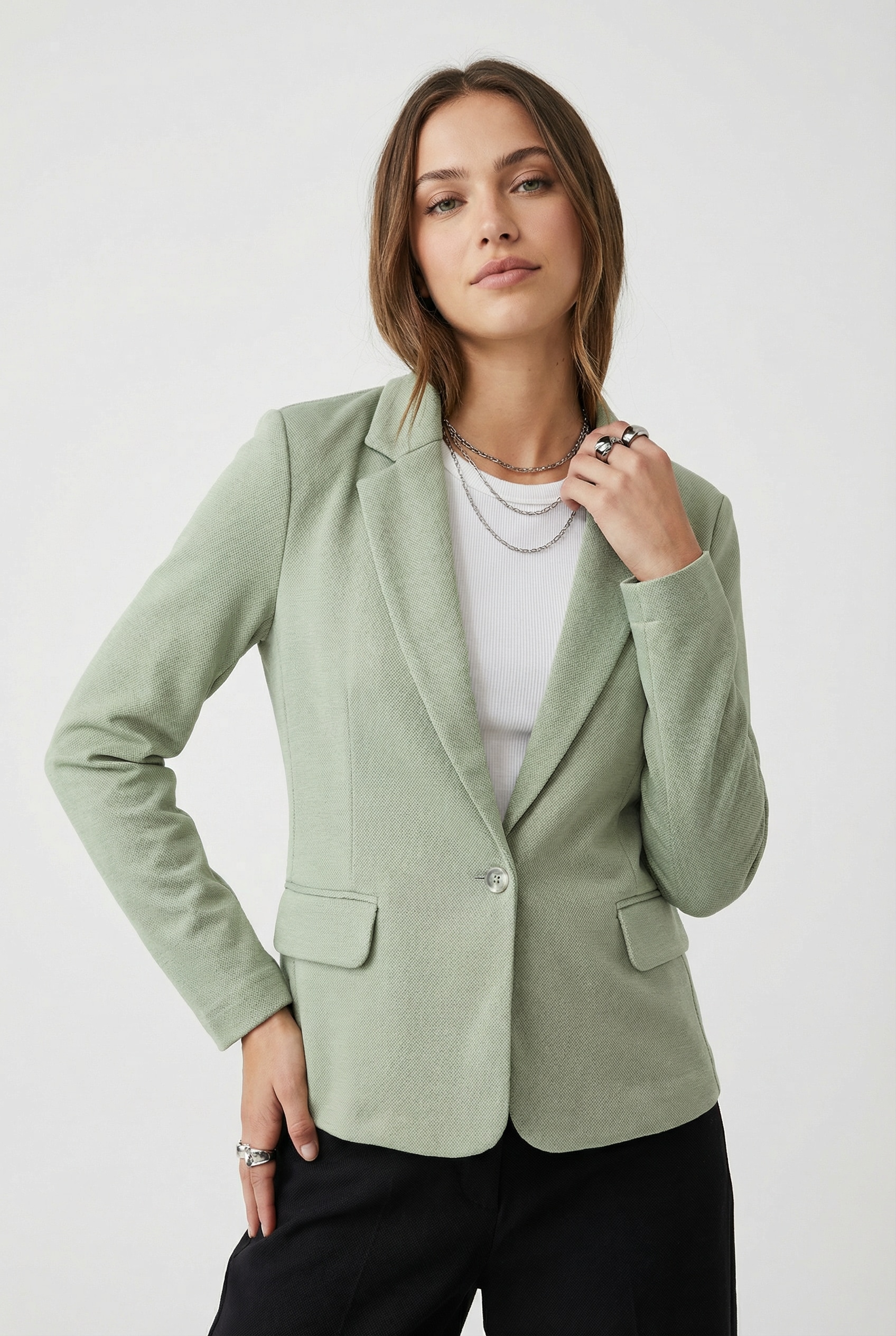 Vero Moda Blazer en jersey »VMJULIA LS BLAZER JRS NOOS« mélange de matériaux, coupe régulière
