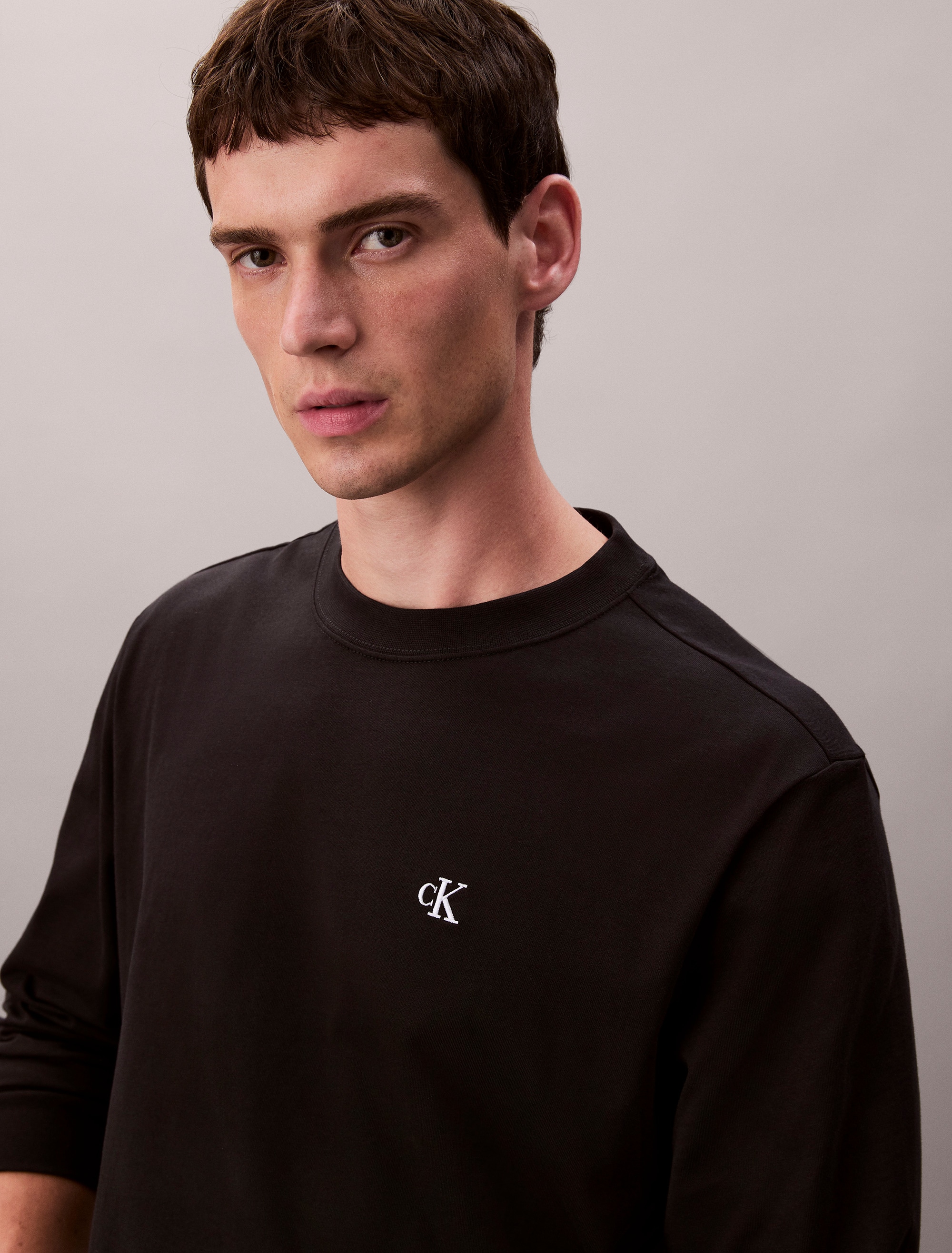 Calvin Klein Jeans Langarmshirt »LS EASY MONOGRAM TEE« Mit Rundhalsausschnitt, regular fit