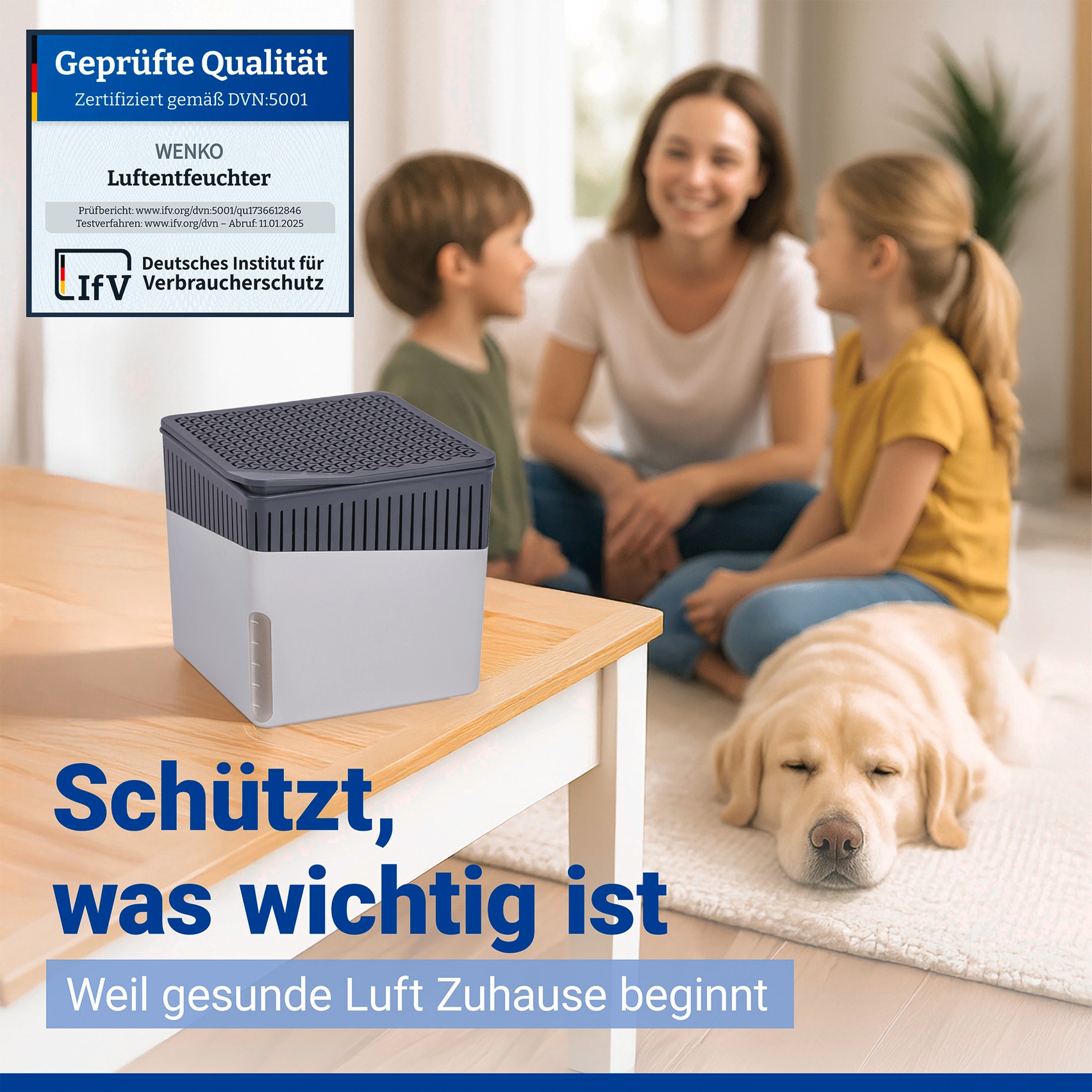 WENKO Déshumidificateur d'air »Cube« für 40 m³ Räume 2 x 500 g