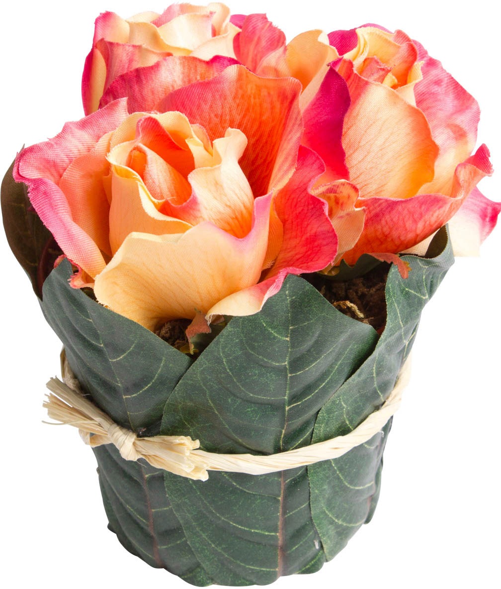 Image of Botanic-Haus Kunstblume »Rosenarrangement gross mit Blättern umwickelt«, (1 St.) bei Ackermann Versand Schweiz